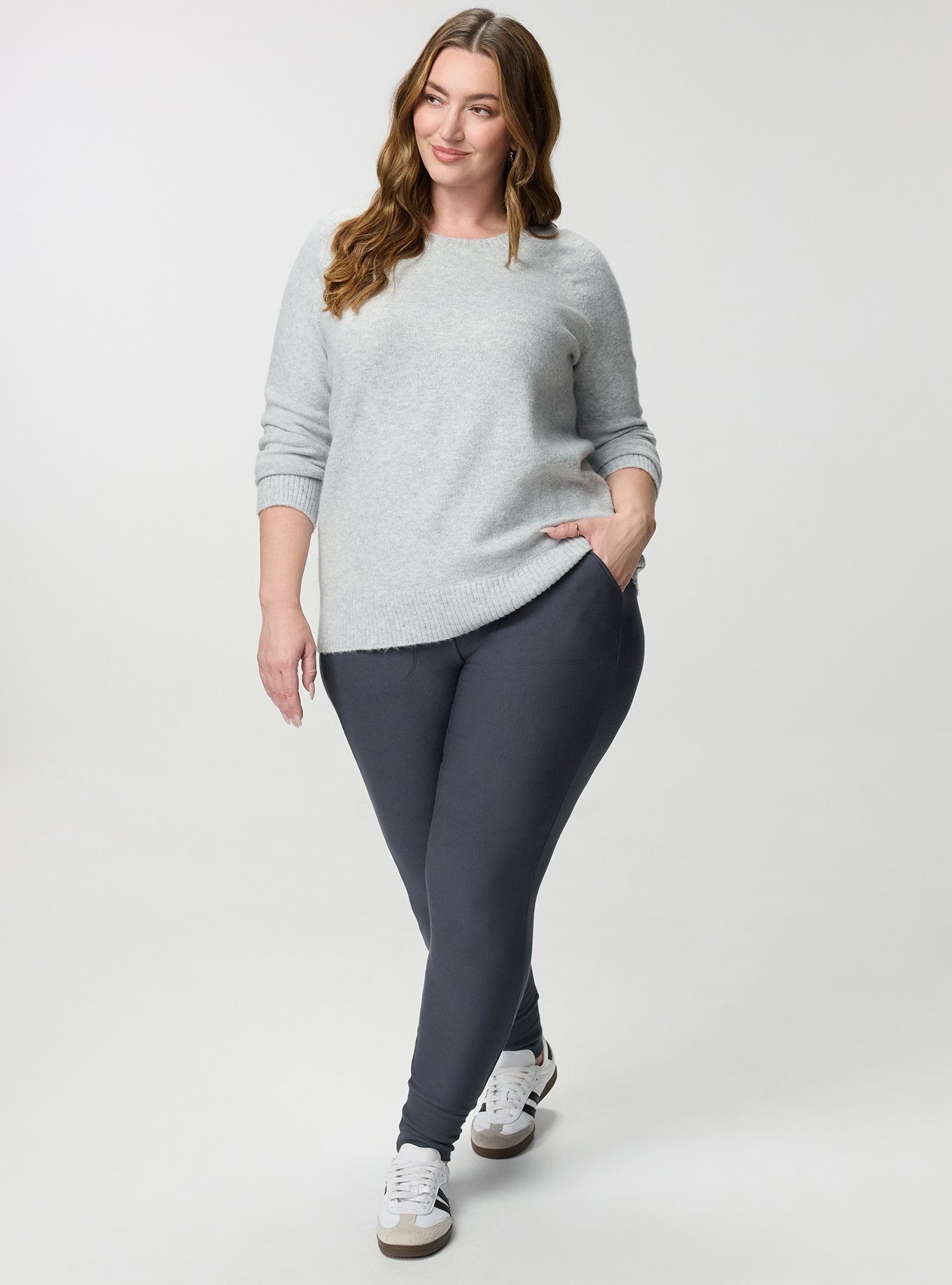 Full-Length Fleece Pocket Jogger Legging, EBONY, hi-res