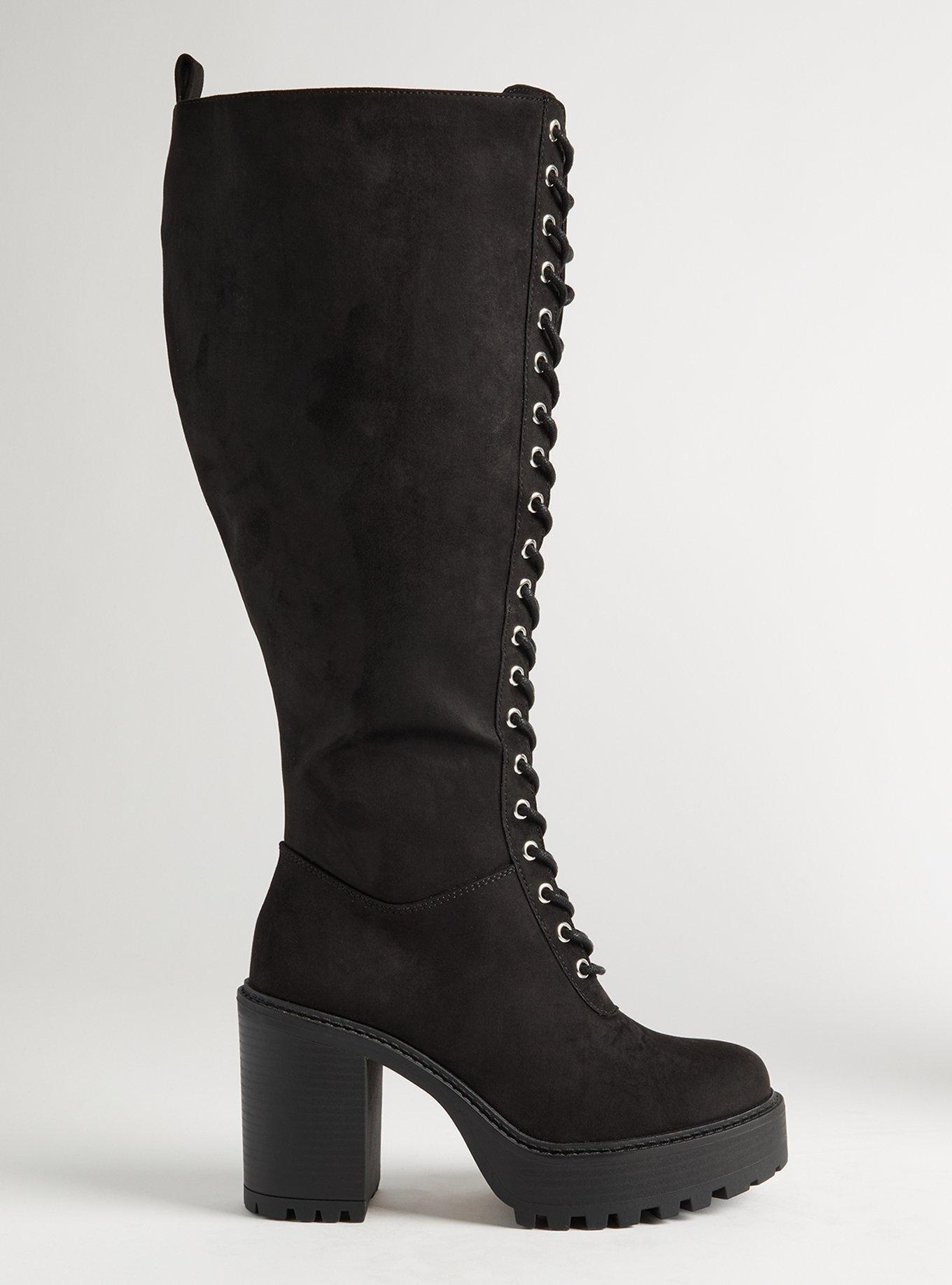 Lace-Up Heeled Knee Boot (WW)