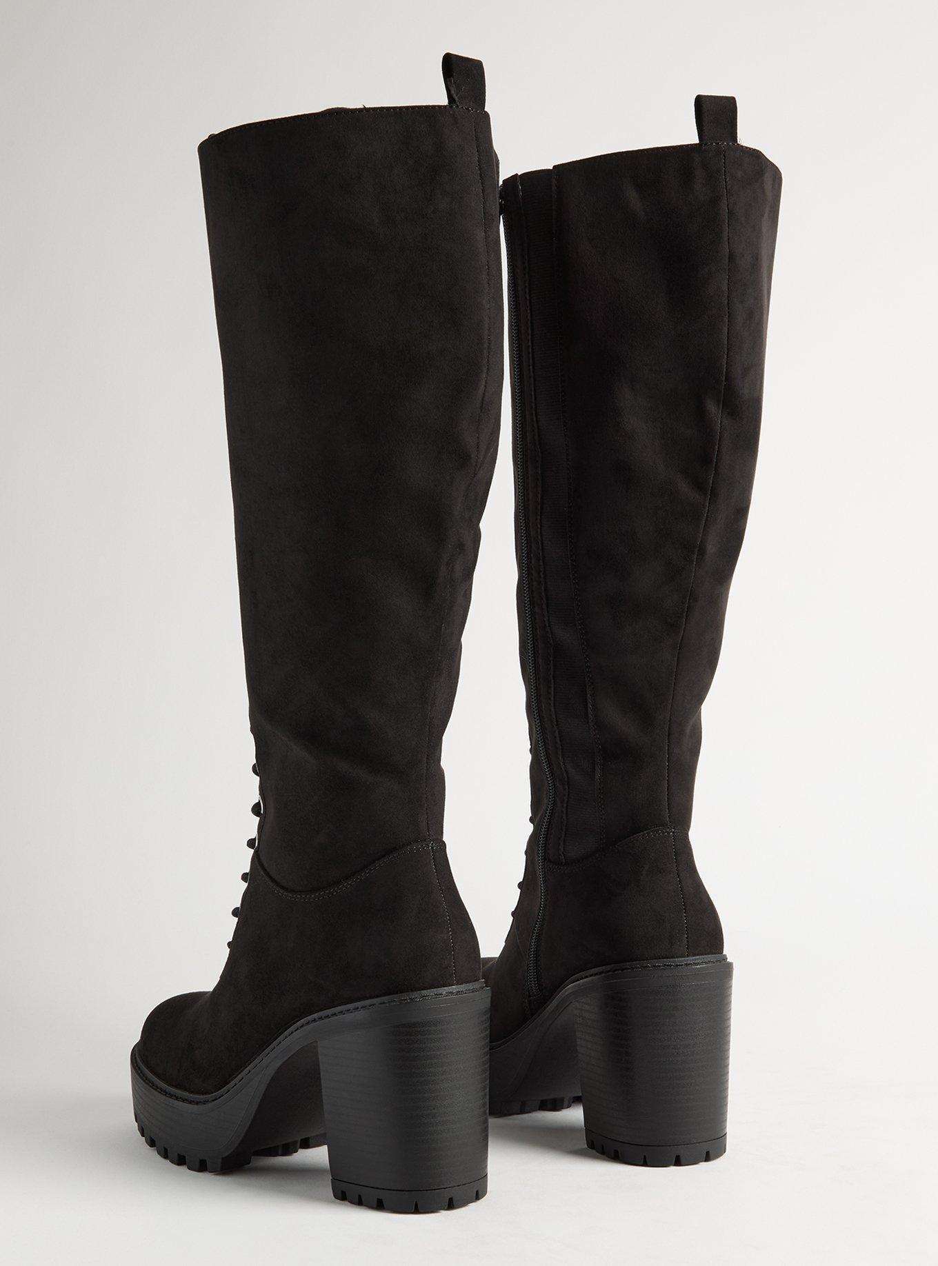 Lace-Up Heeled Knee Boot (WW