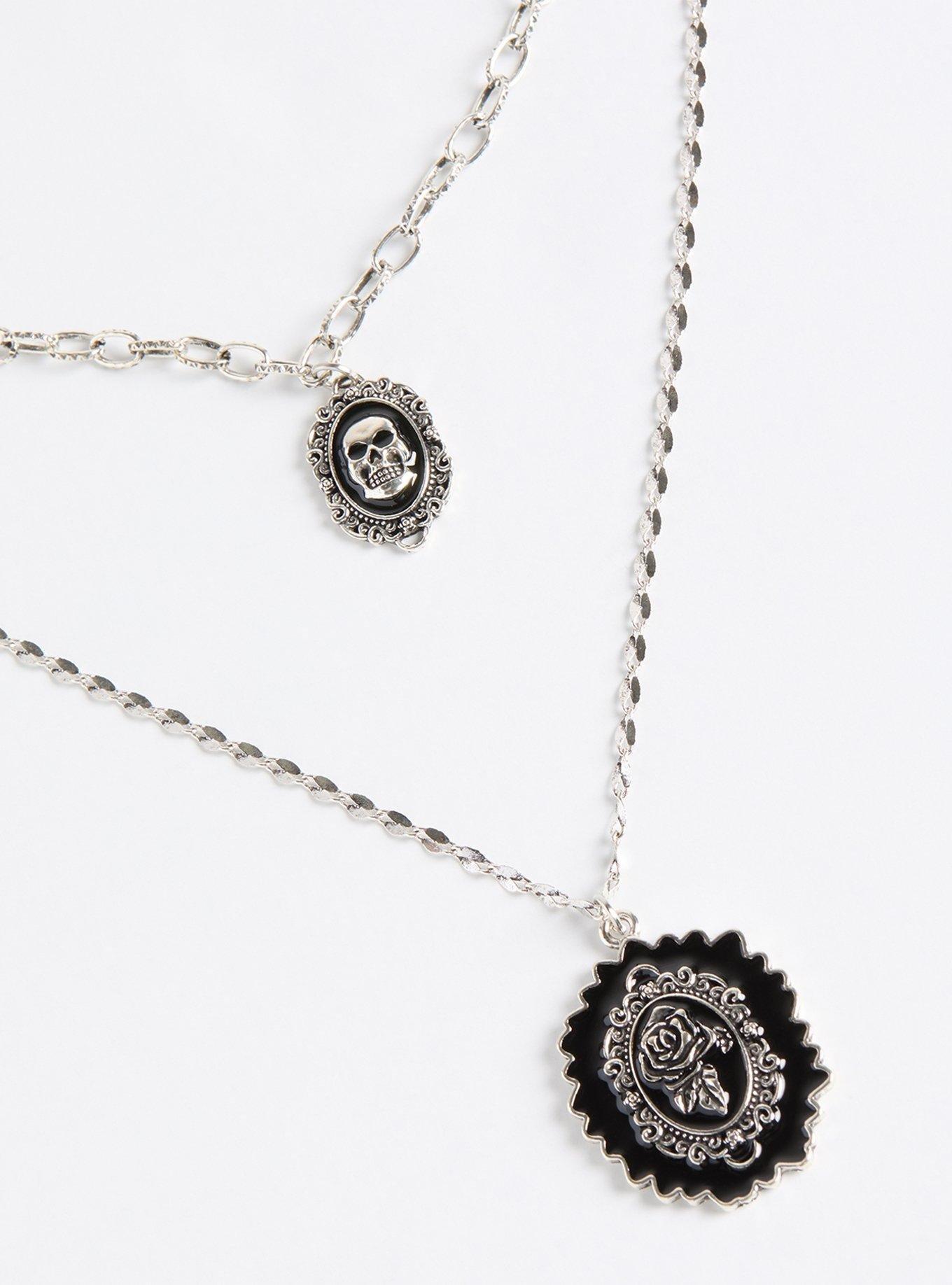 Skull Cameo Layered Necklace