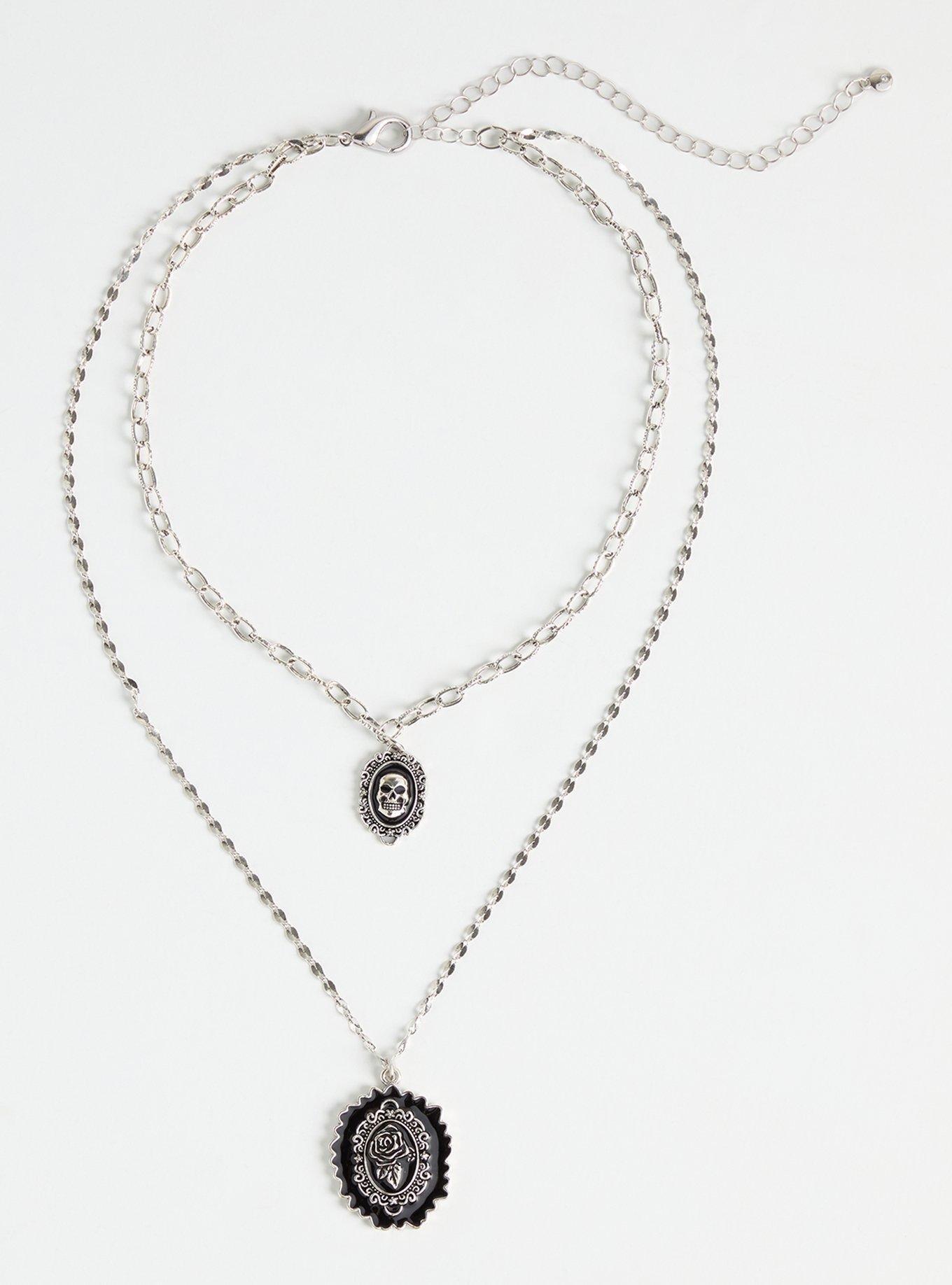 Skull Cameo Layered Necklace