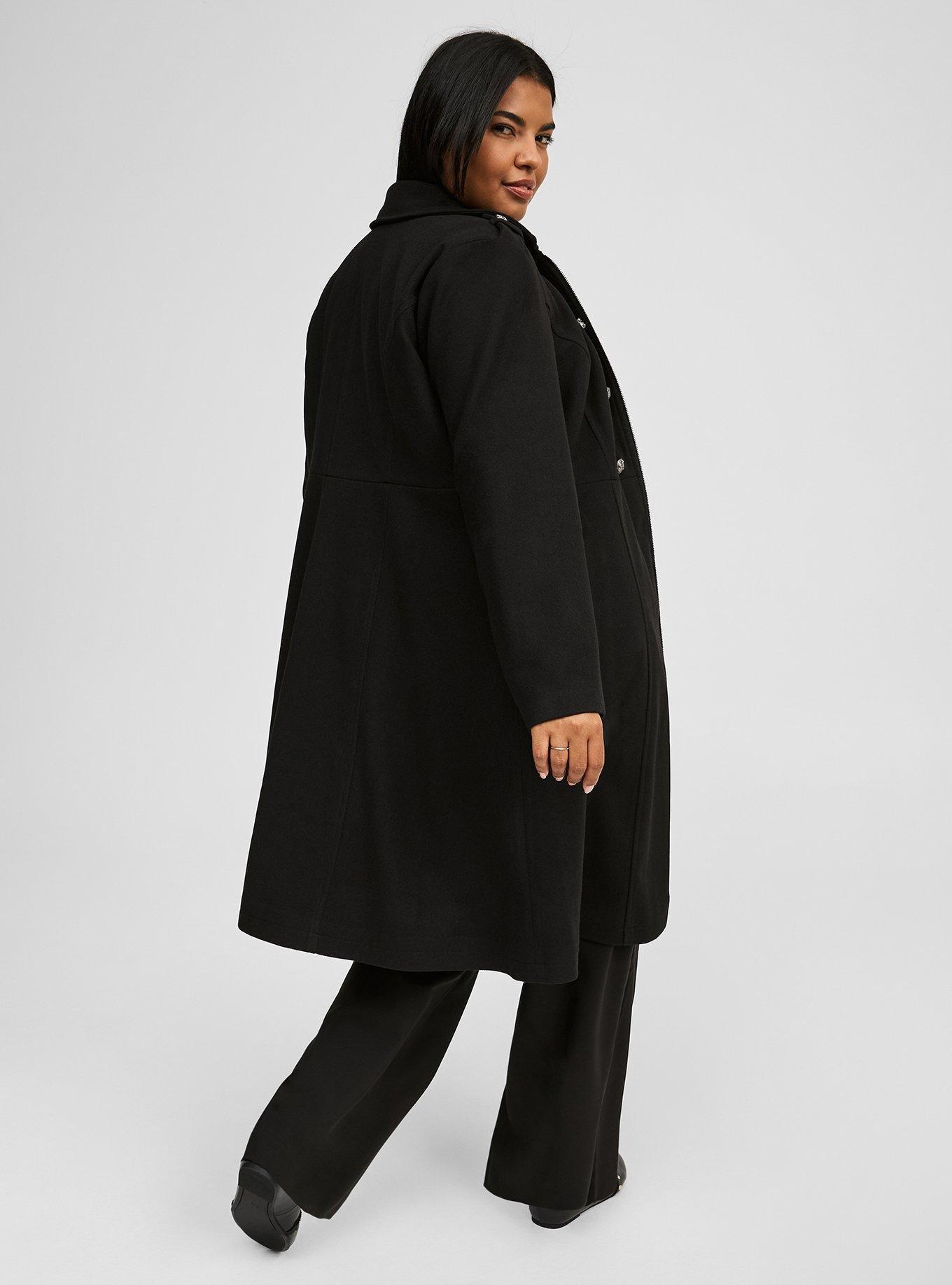 Softest Coat Zip Front Military Coat