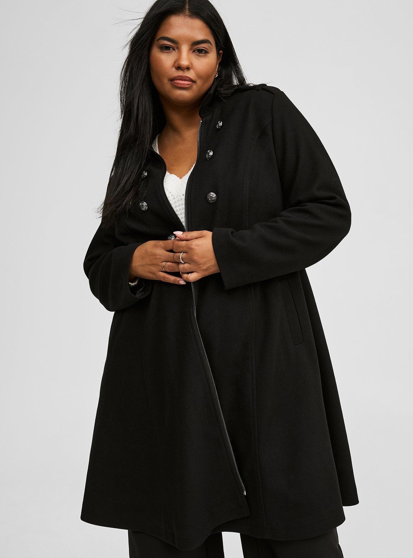 Softest Coat Zip Front Military Coat