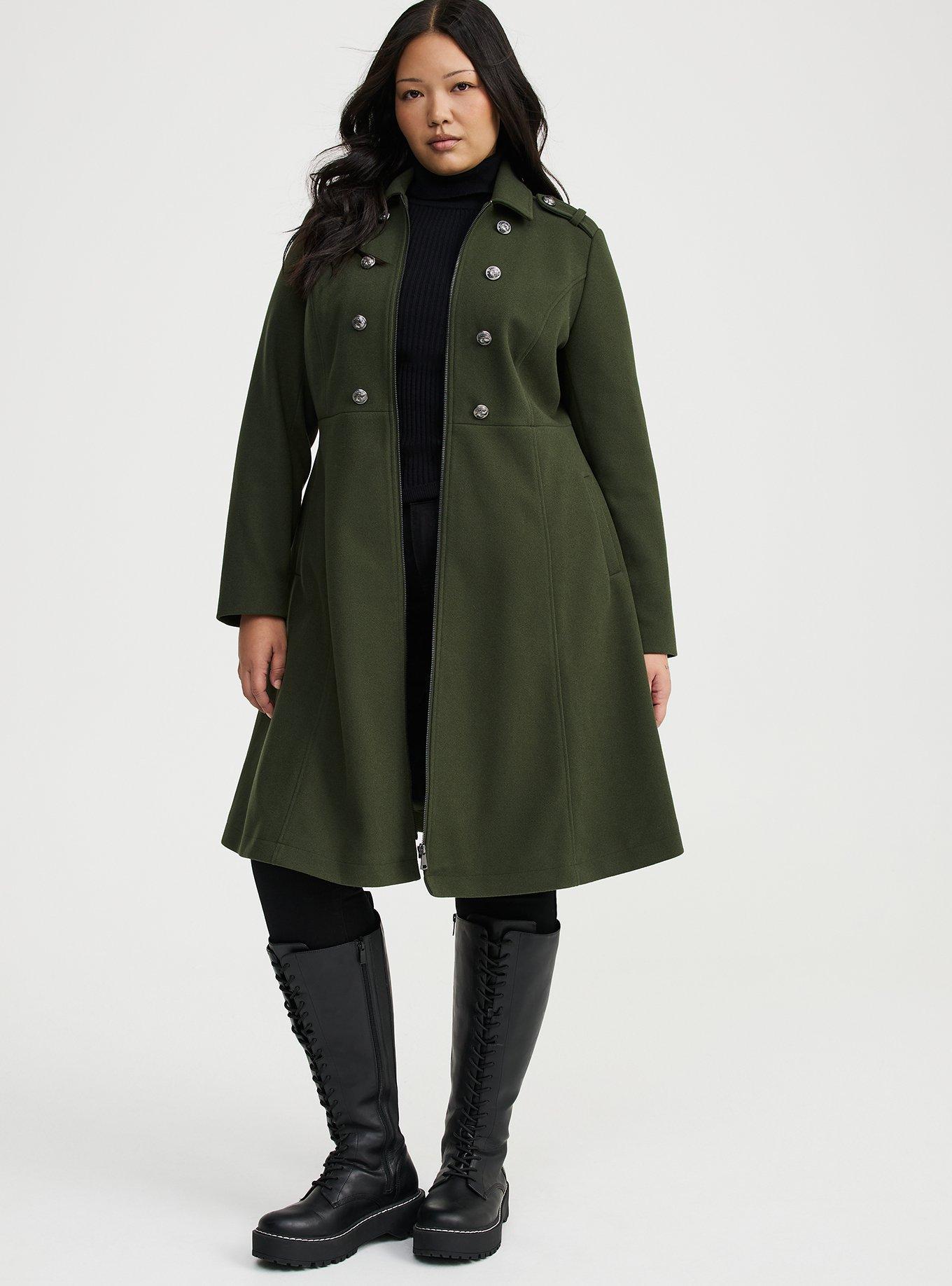 Softest Coat Zip Front Military Coat