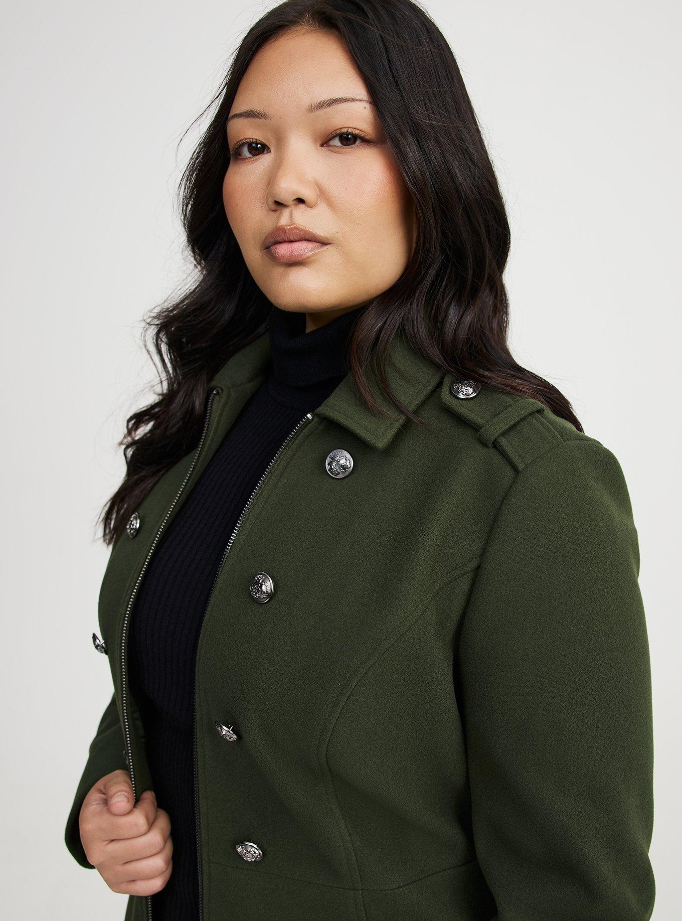 Softest Coat Zip Front Military Coat