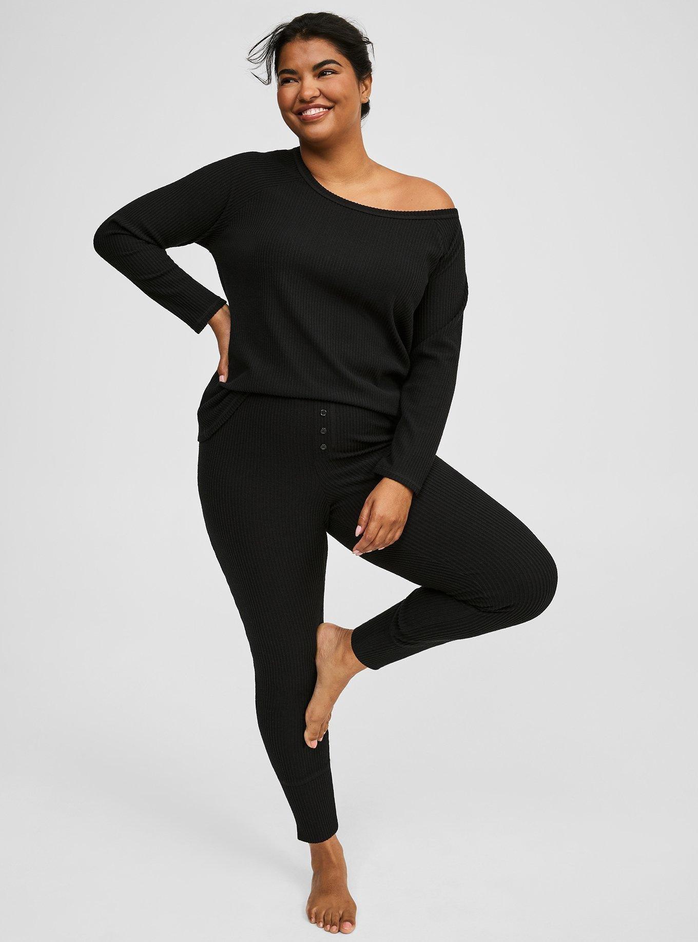 Heavy Hacci Rib Off The Shoulder Lounge Tee