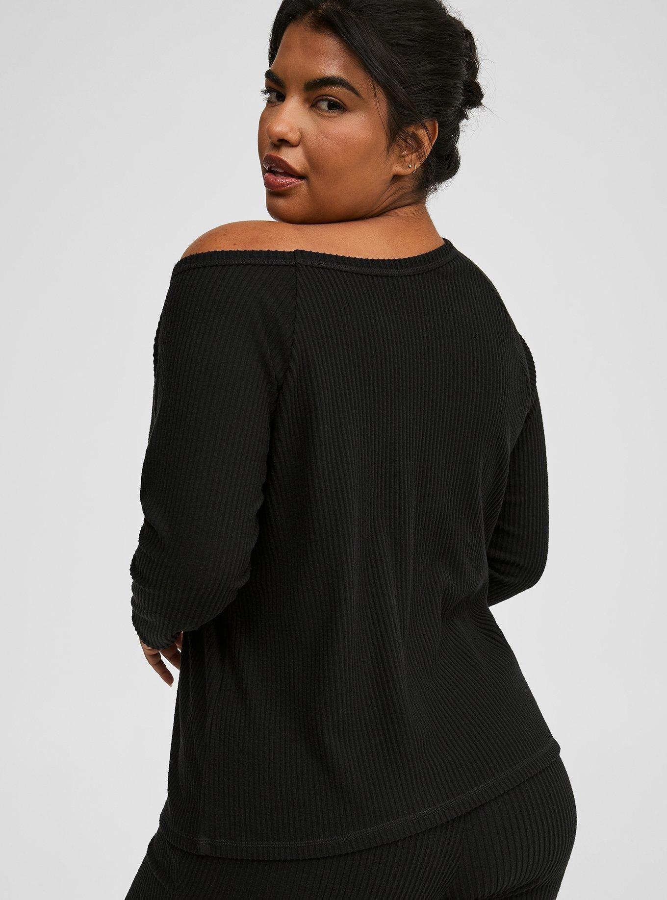 Heavy Hacci Rib Off The Shoulder Lounge Tee