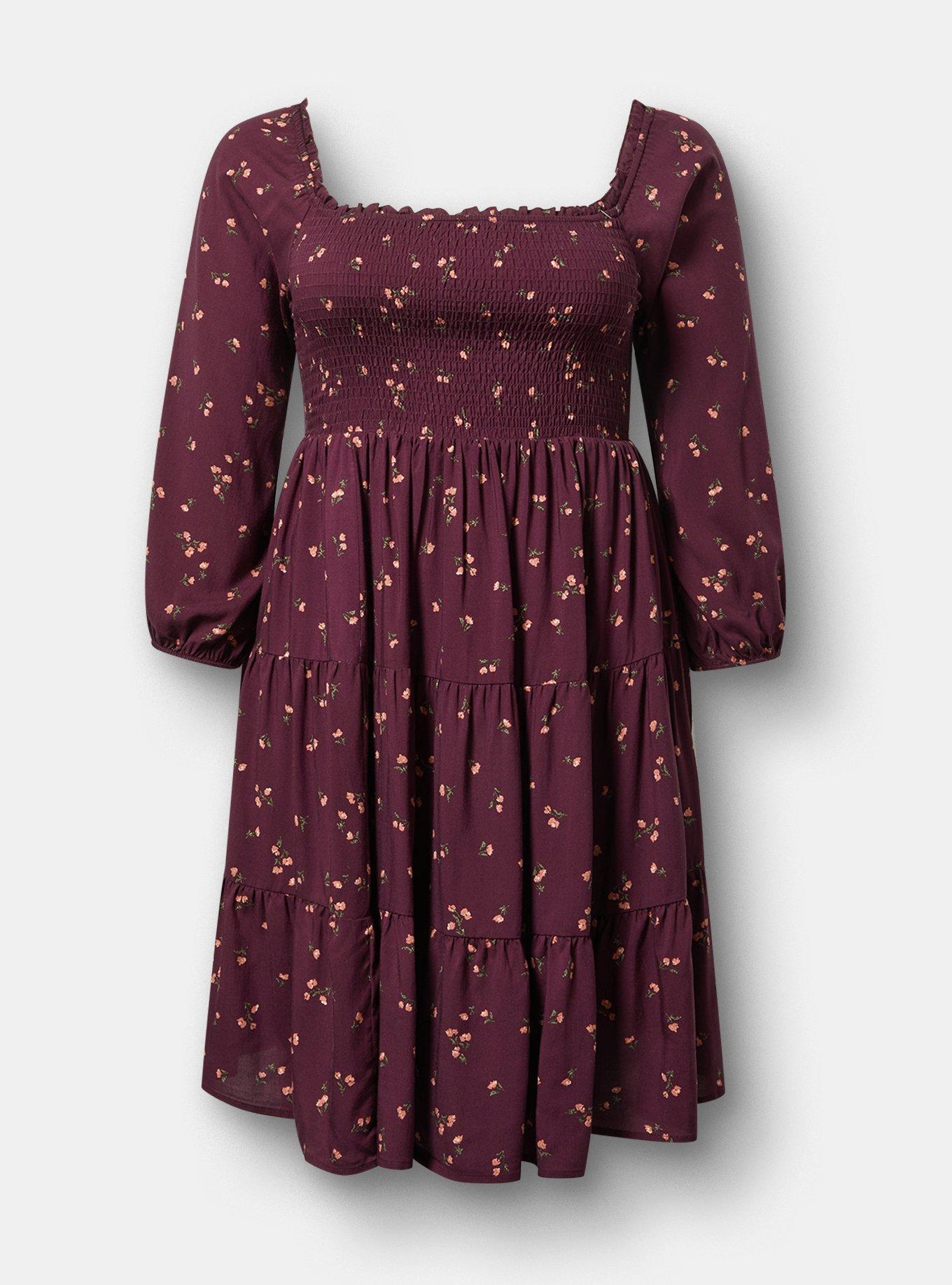 burgundy dress shirt outfit Mabel Dress in Burgundy