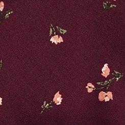 Plus Size Smocked Bodice Mini Dress, COTTAGE ROSES FLORAL WINETASTING, swatch