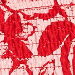 Smocked Bodice Mini Dress, FLORAL ESCAPE RED, swatch