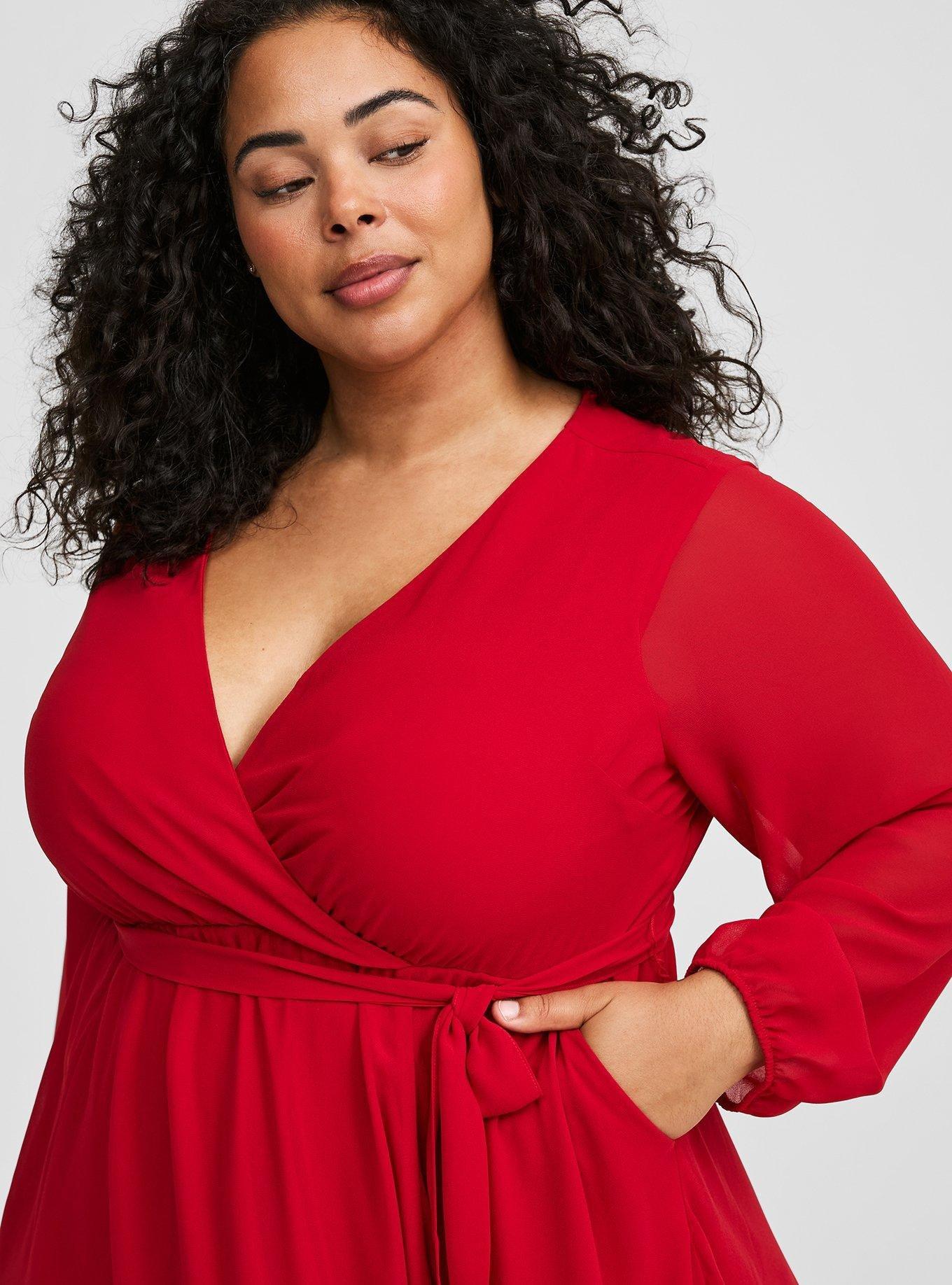 Chiffon Surplice Mini Dress