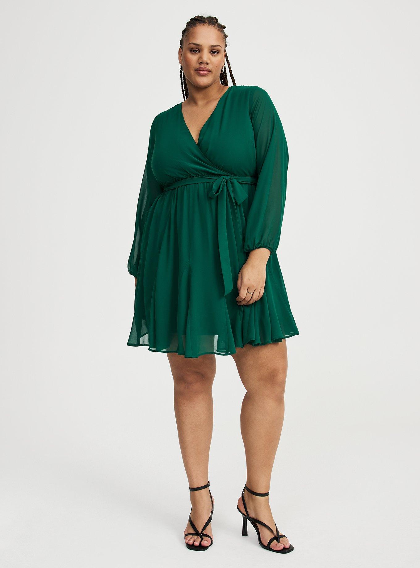 Chiffon Surplice Mini Dress