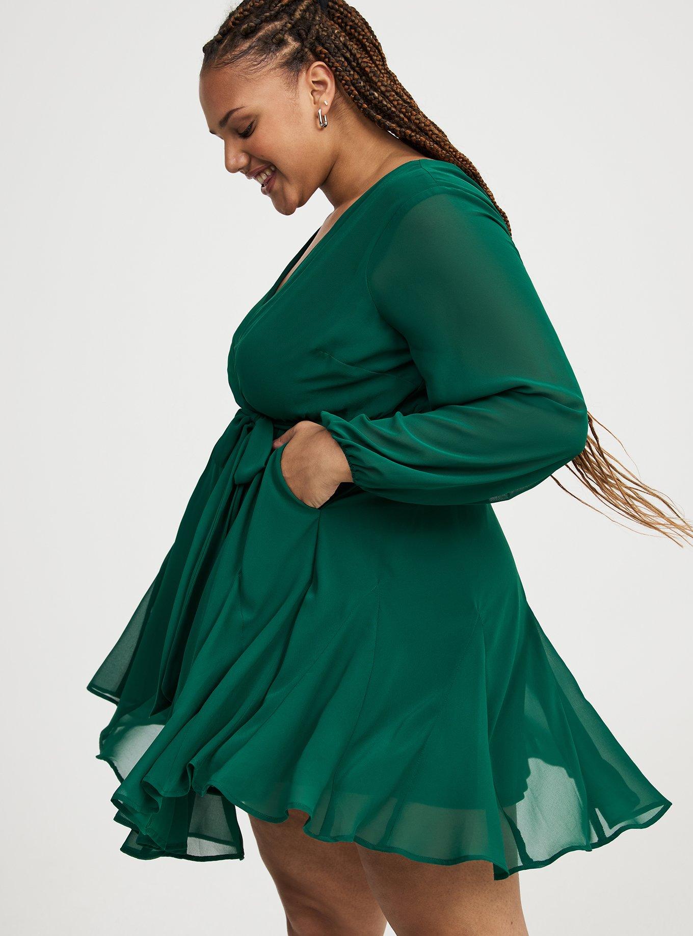 Chiffon Surplice Mini Dress