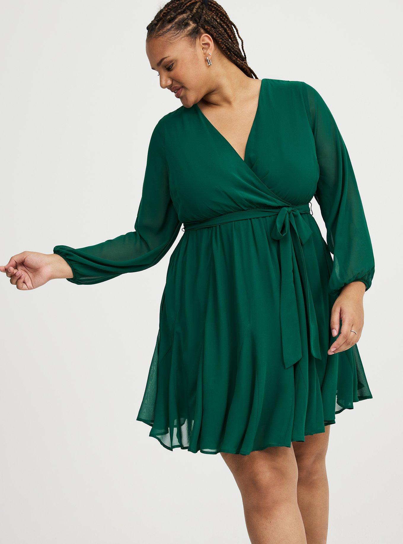 Plus Size - Chiffon Surplice Mini Dress - Torrid
