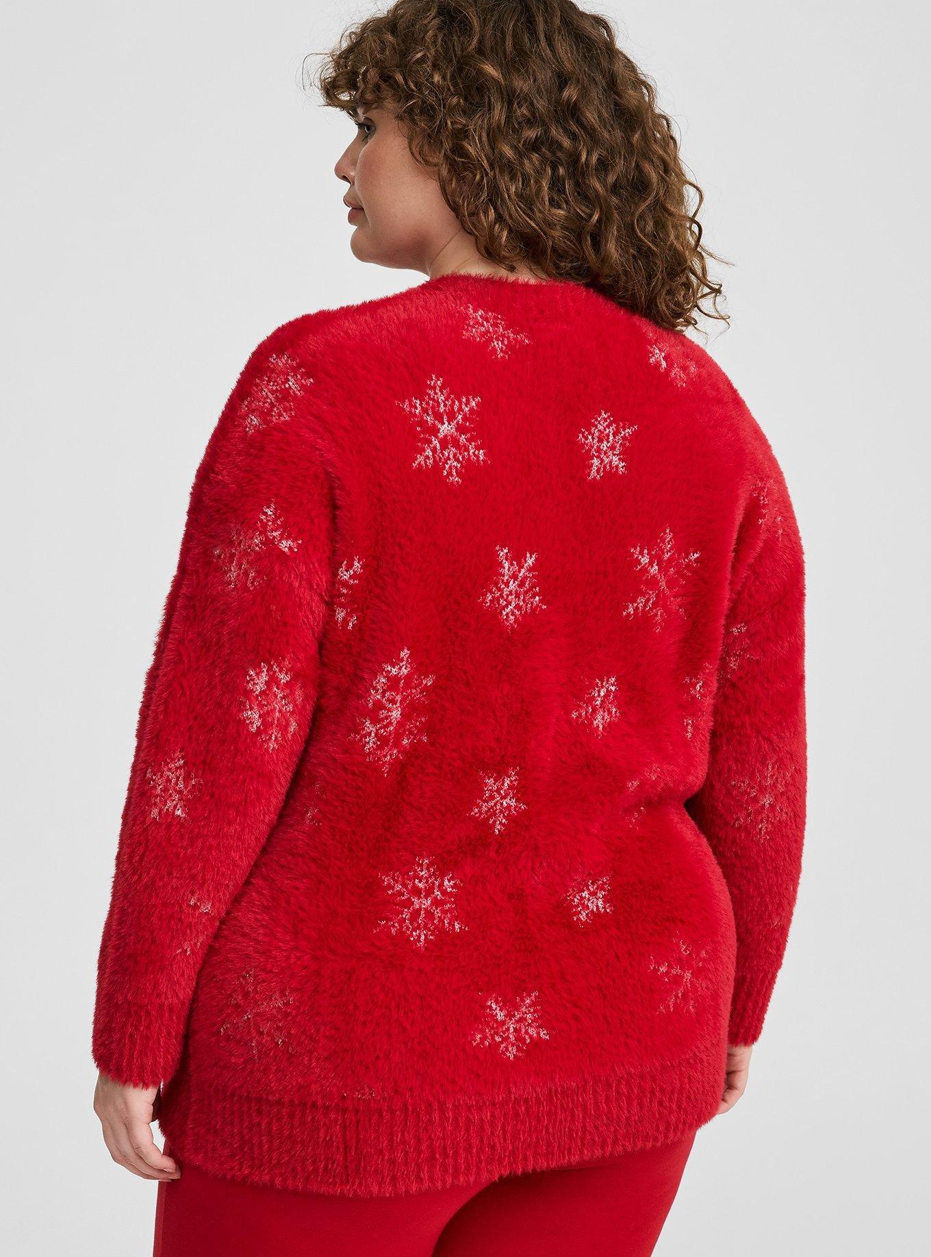 Eyelash Lurex Crew Neck Pullover Sweater, SNOWFLAKE, alternate