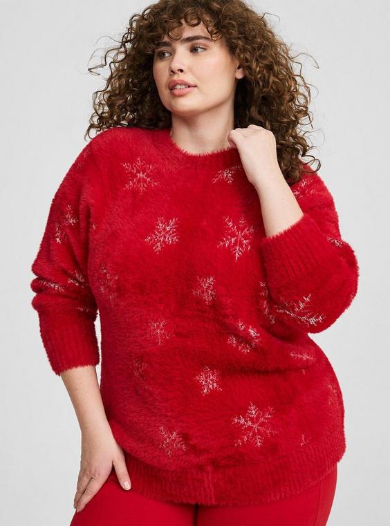 Plus Size - Eyelash Lurex Crew Neck Pullover Sweater - Torrid Plus Size - Eyelash Lurex Crew Neck Pullover Sweater - Torrid