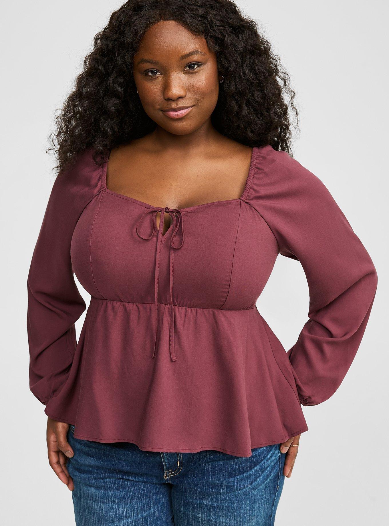 Peplum Challis Sweetheart Top