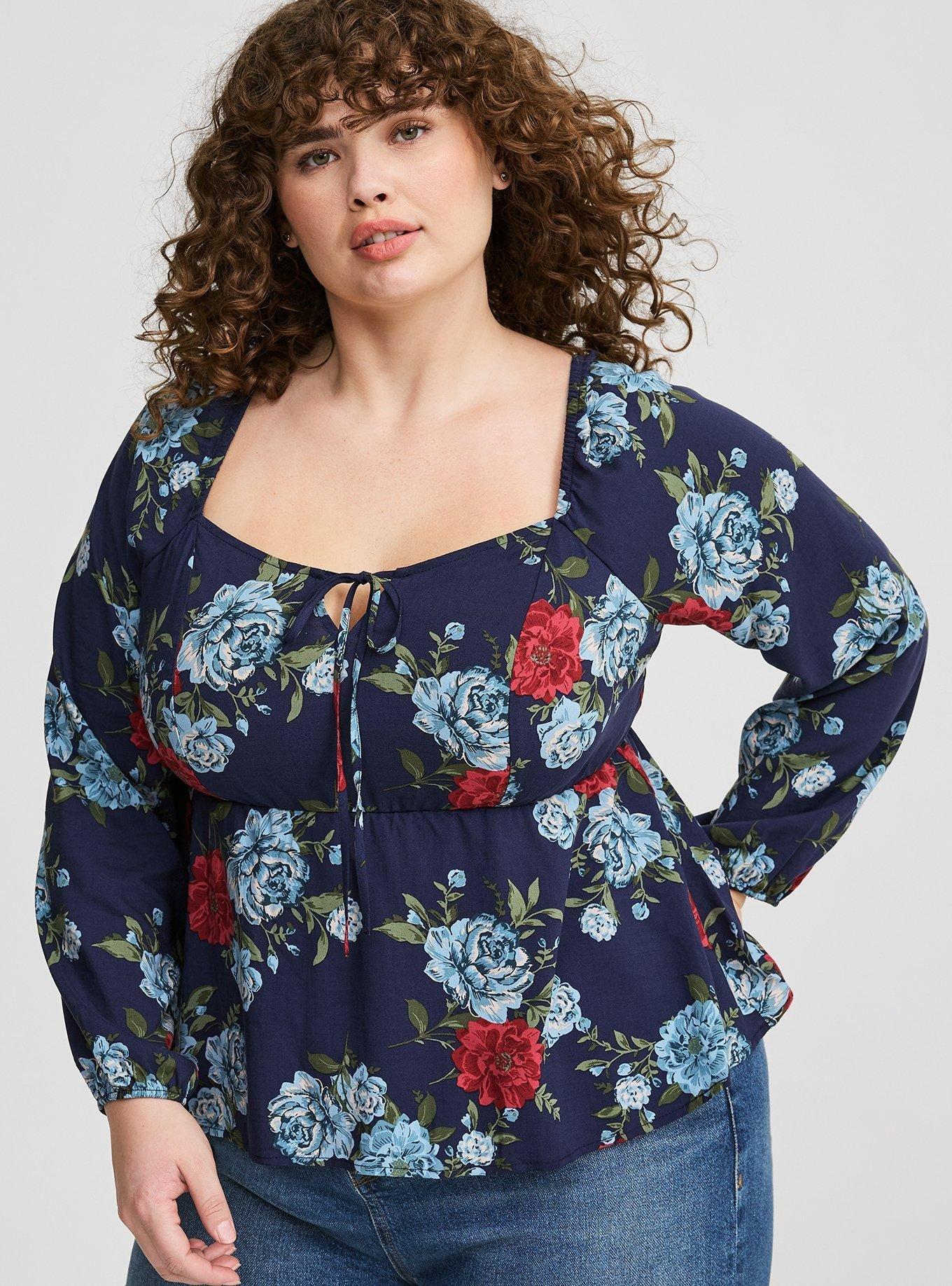 Peplum Challis Sweetheart Top