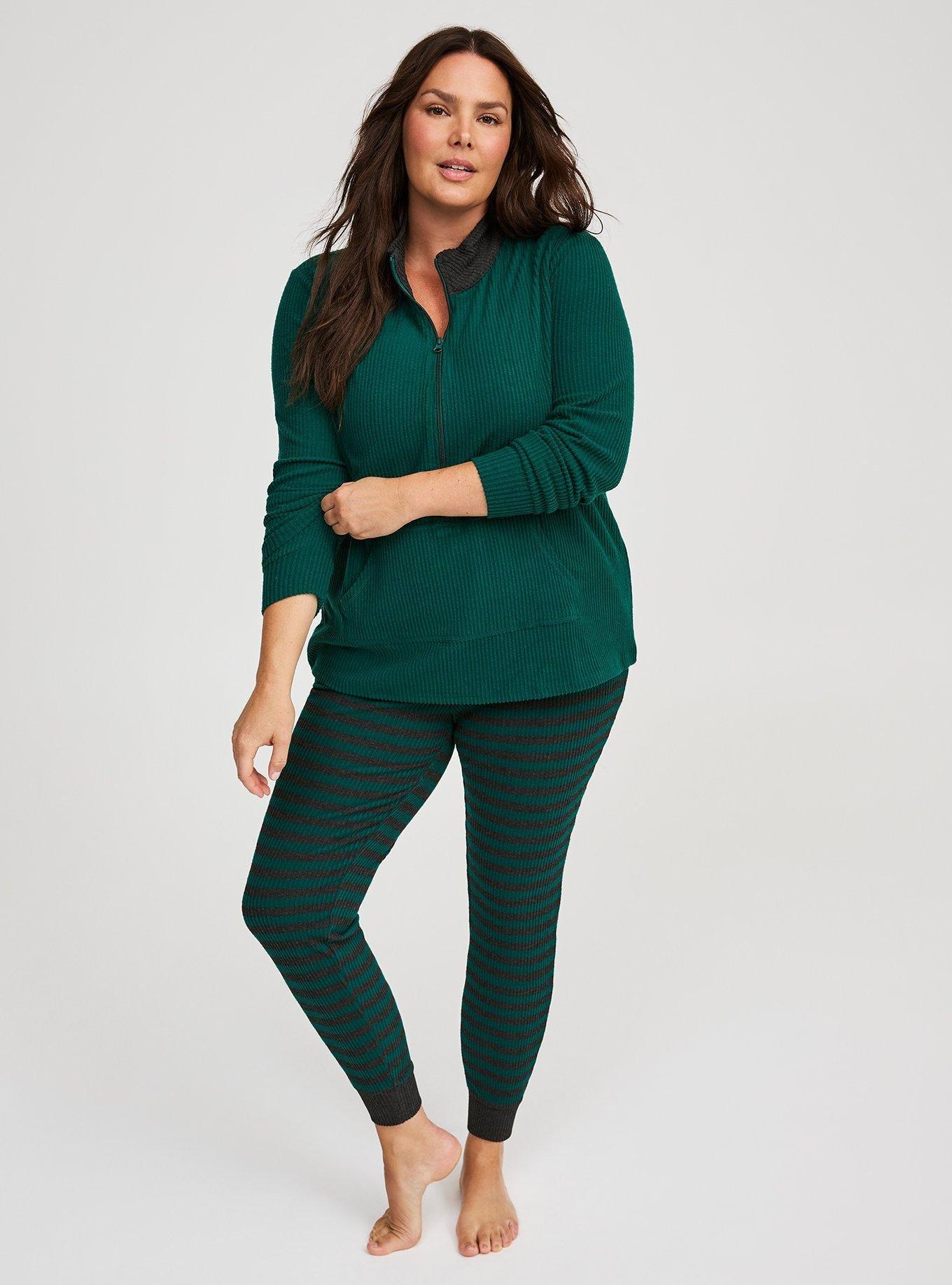 Plus Size - Heavy Hacci Rib Half Zip Lounge Pullover - Torrid