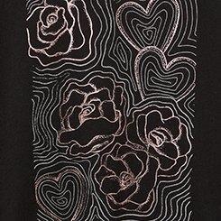 Rose Aura Classic Fit Cotton Jersey Long Sleeve Tee, DEEP BLACK, swatch