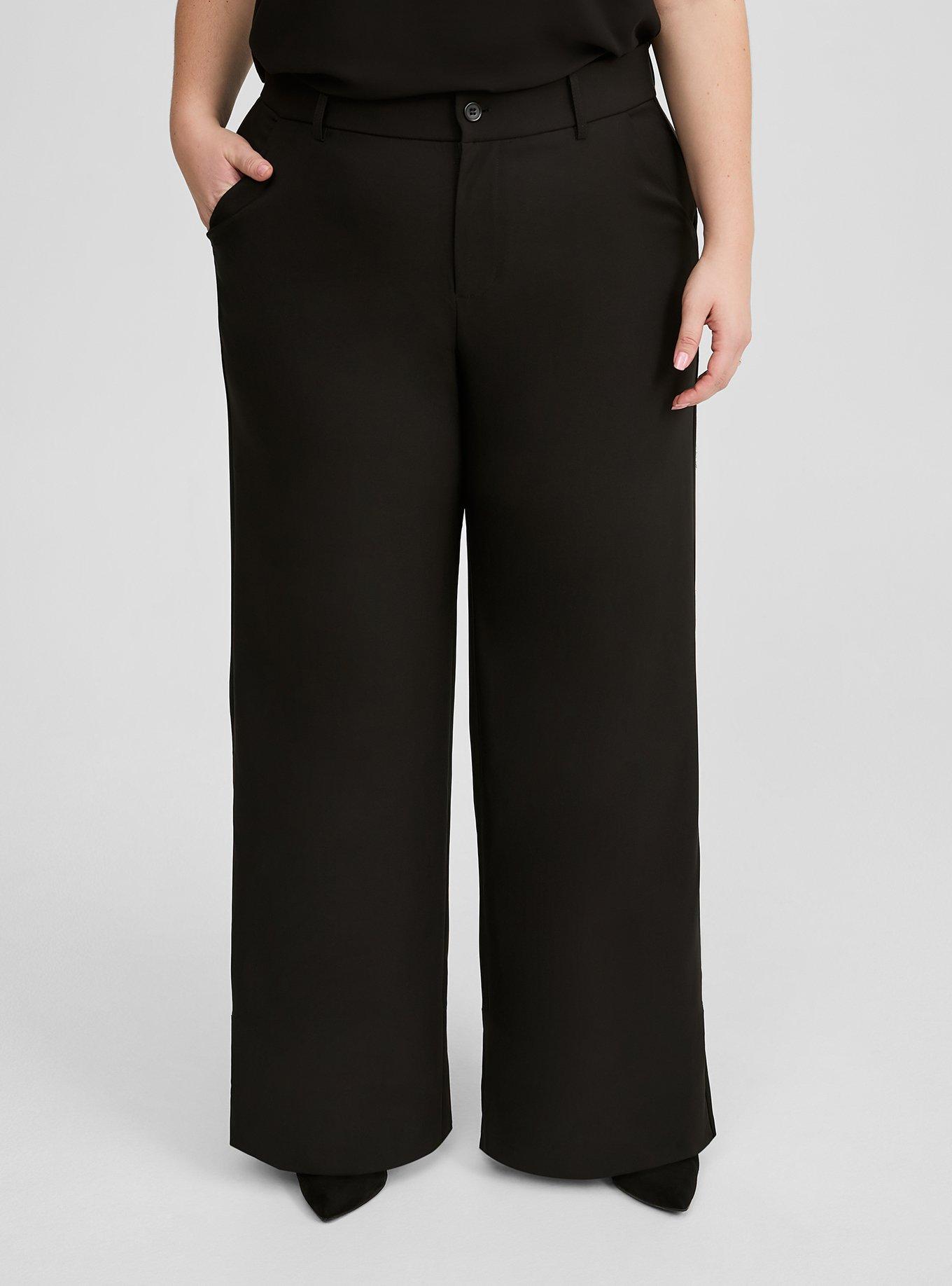 Wide Leg Studio Refined Crepe High Rise Pant