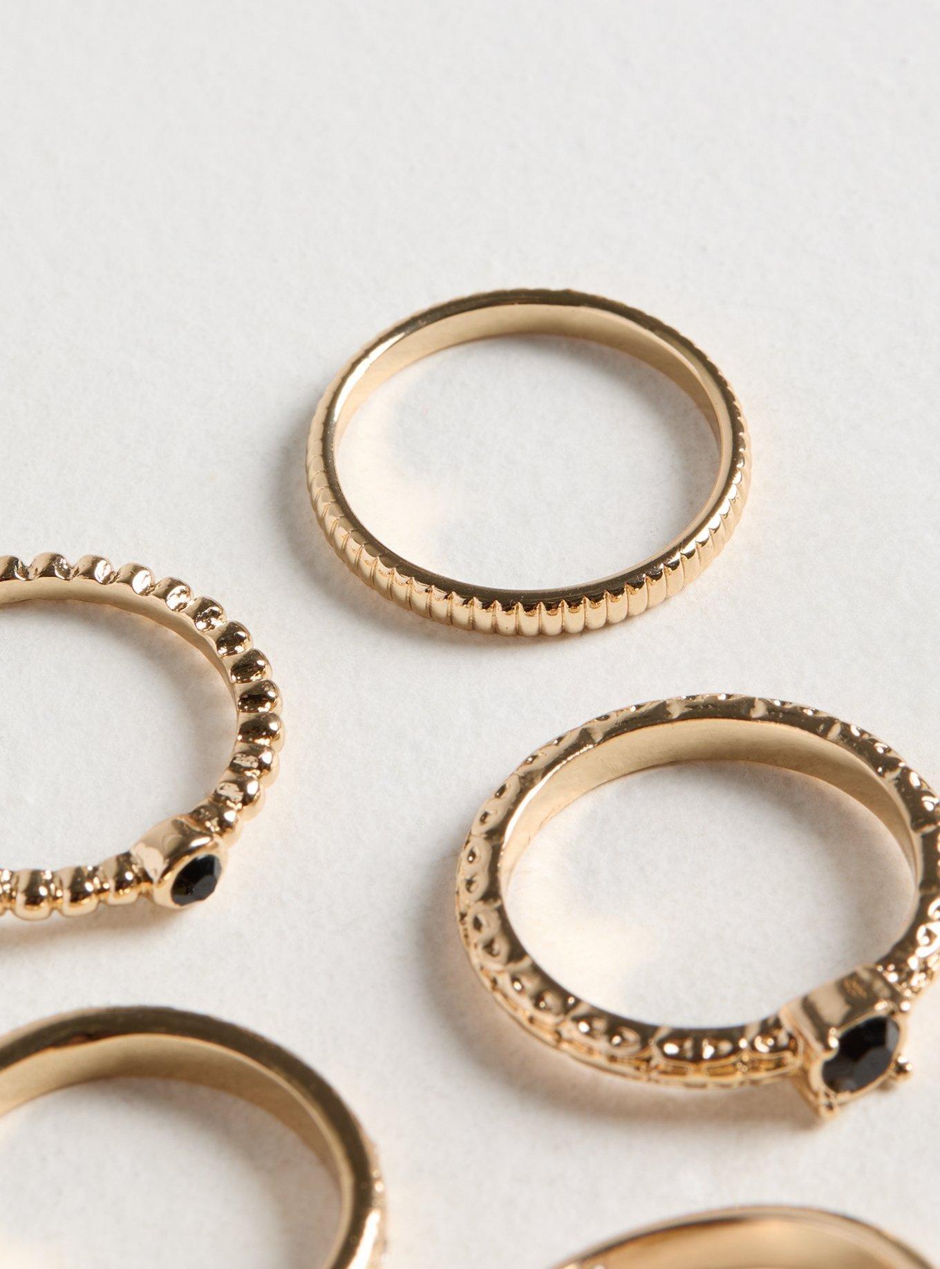 Textured Ring Set, GOLD, alternate