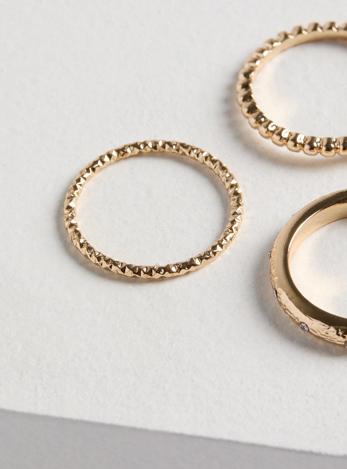 Textured Ring Set, GOLD, alternate