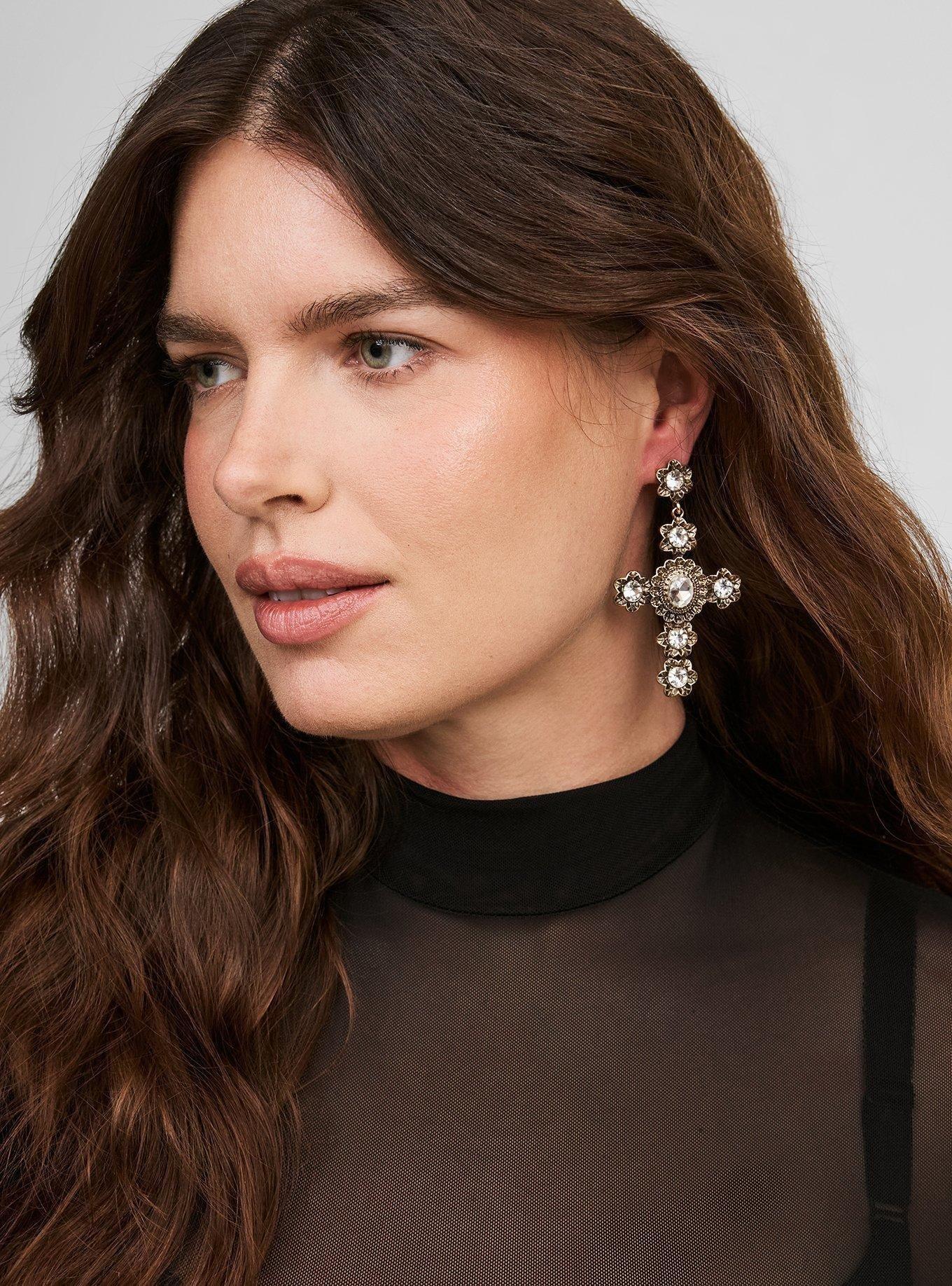 Cross Statement Earring