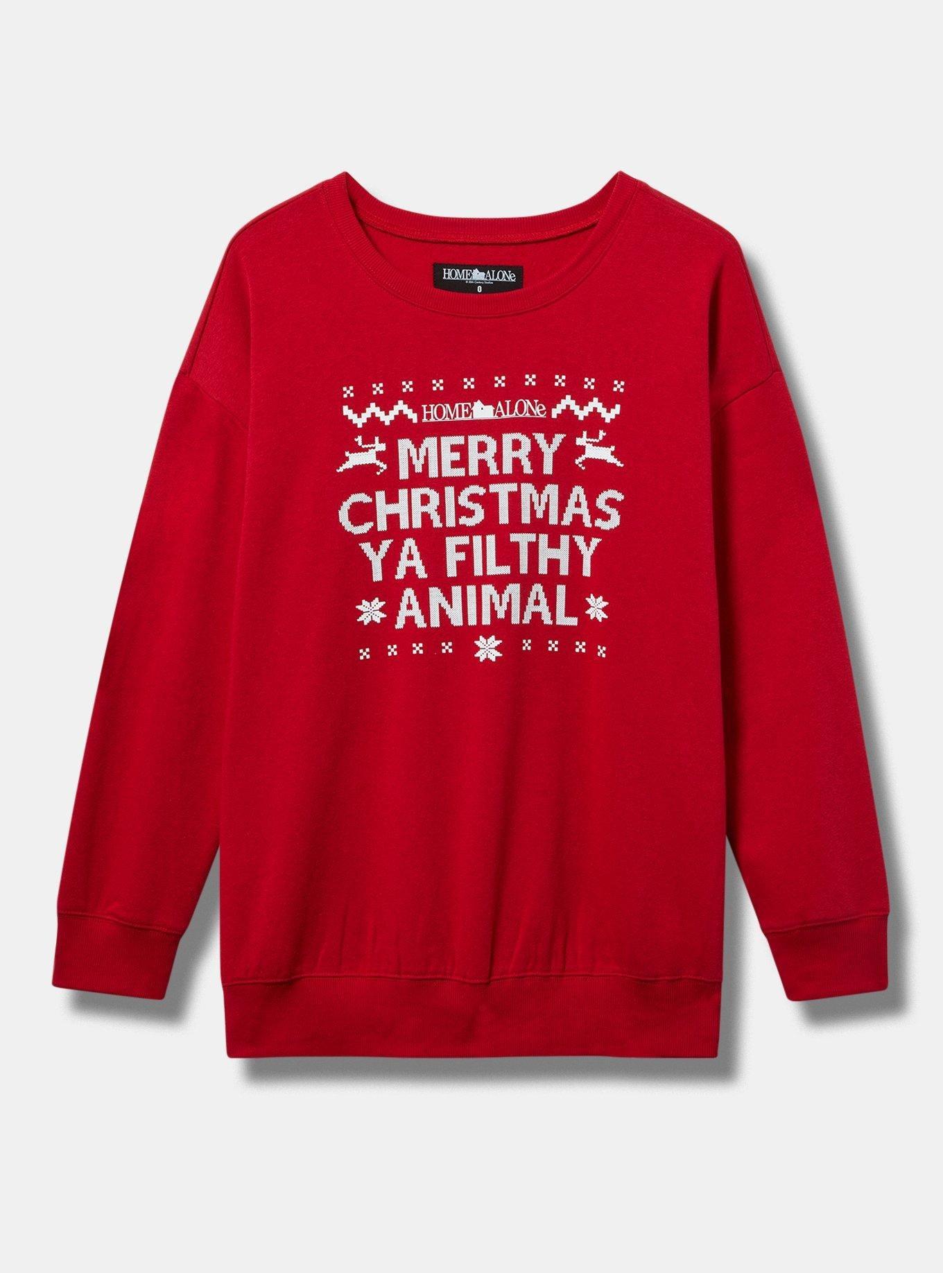 Merry Christmas Filthy Animal White Dolman Merry Christmas Filthy Animal White Dolman