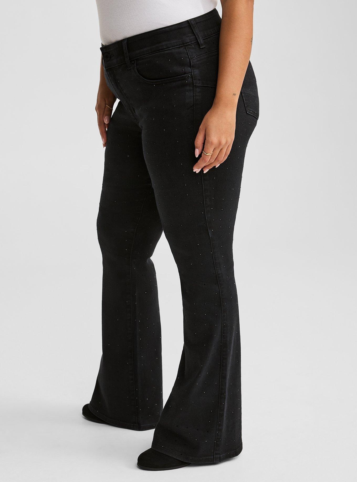 Plus Size - Rhinestone Bombshell Flare Super Soft High-Rise Jean - Torrid