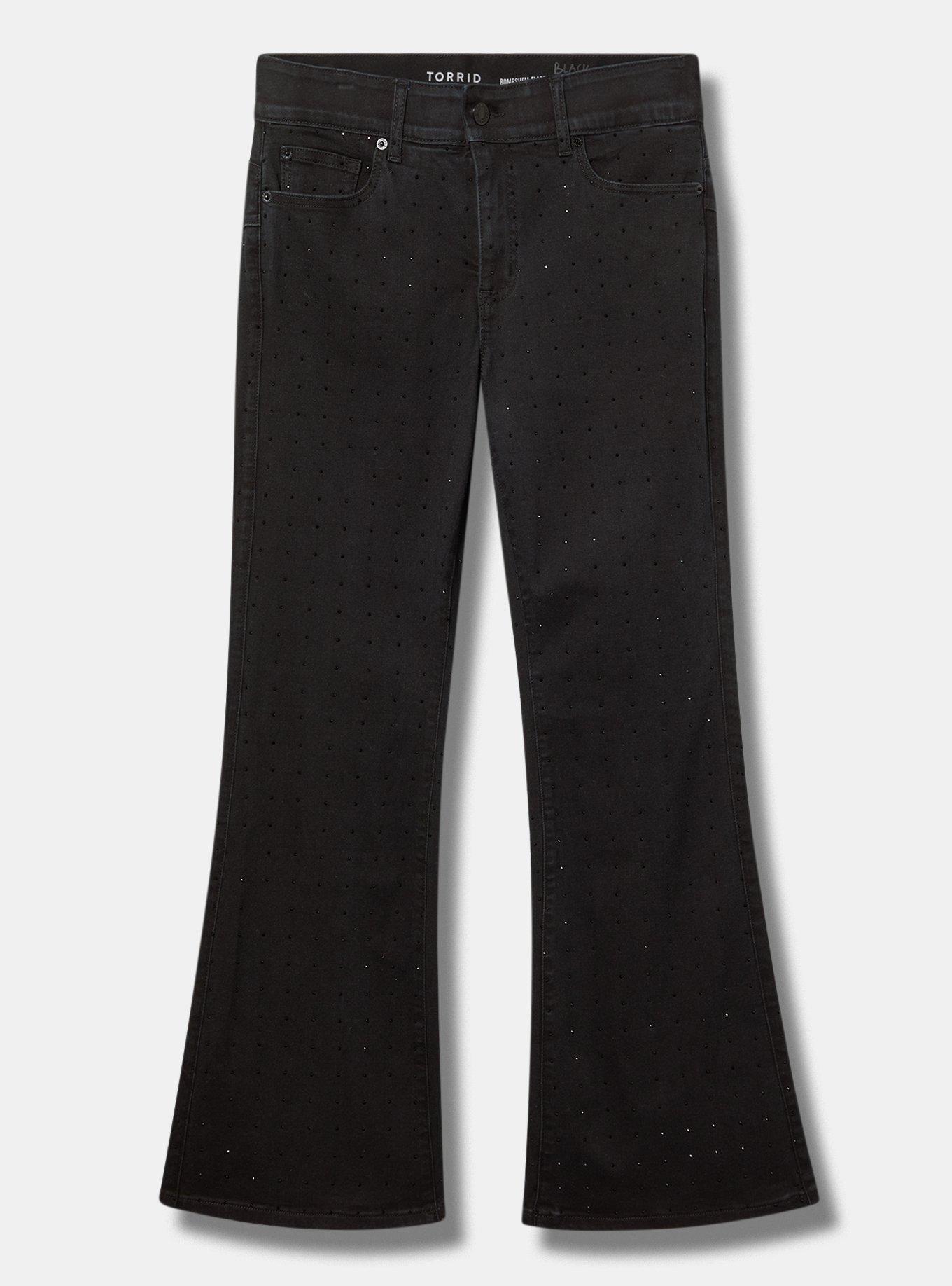 Rhinestone Bombshell Flare High-Rise Jean