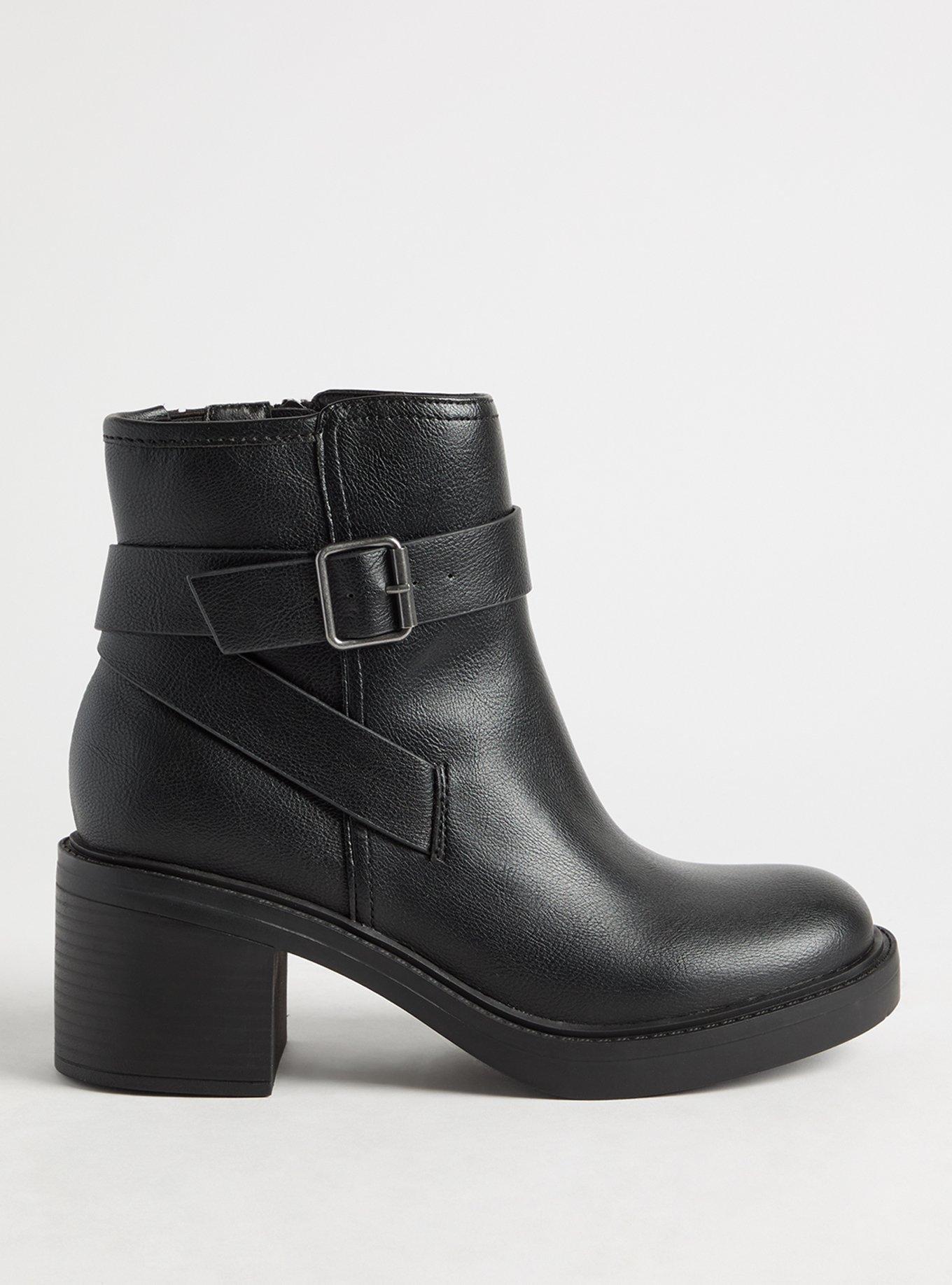 Ankle Buckle Strap Heeled Bootie (WW)
