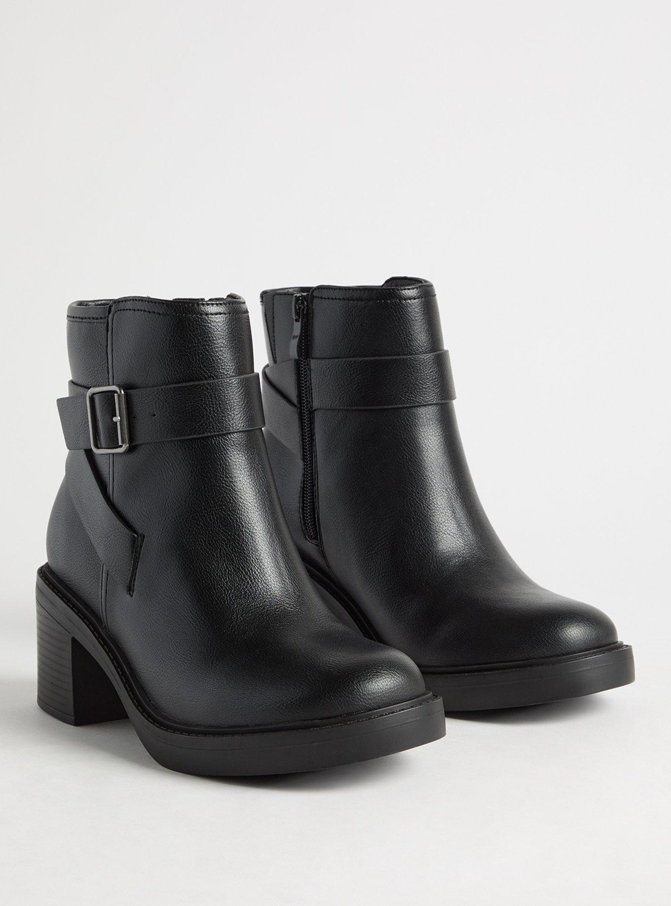 Ankle Buckle Strap Heeled Bootie (WW)