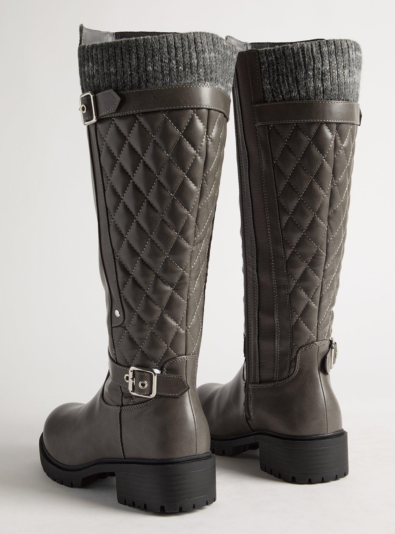 Quilted Sweater Knee Boot (WW)