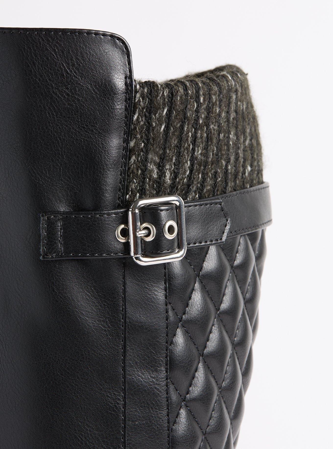 Quilted Sweater Knee Boot (WW)