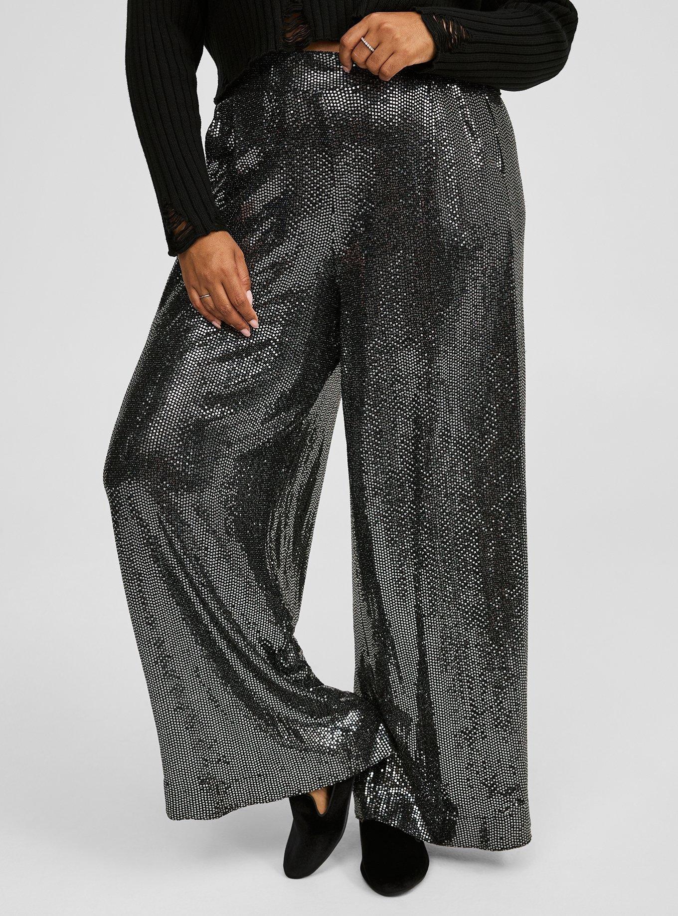 Wide Leg Sequin High Waisted Pant