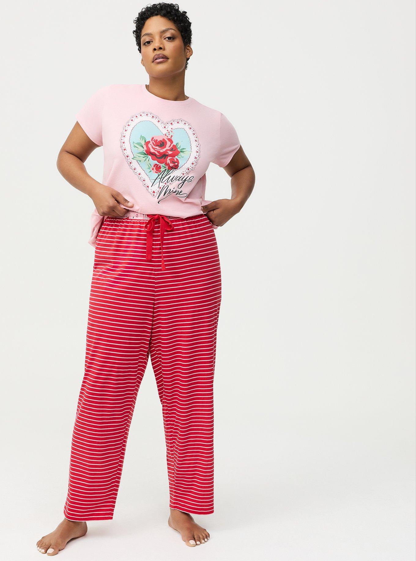 Cotton Sleep Pant, DAPHNE STRIPE RED, hi-res