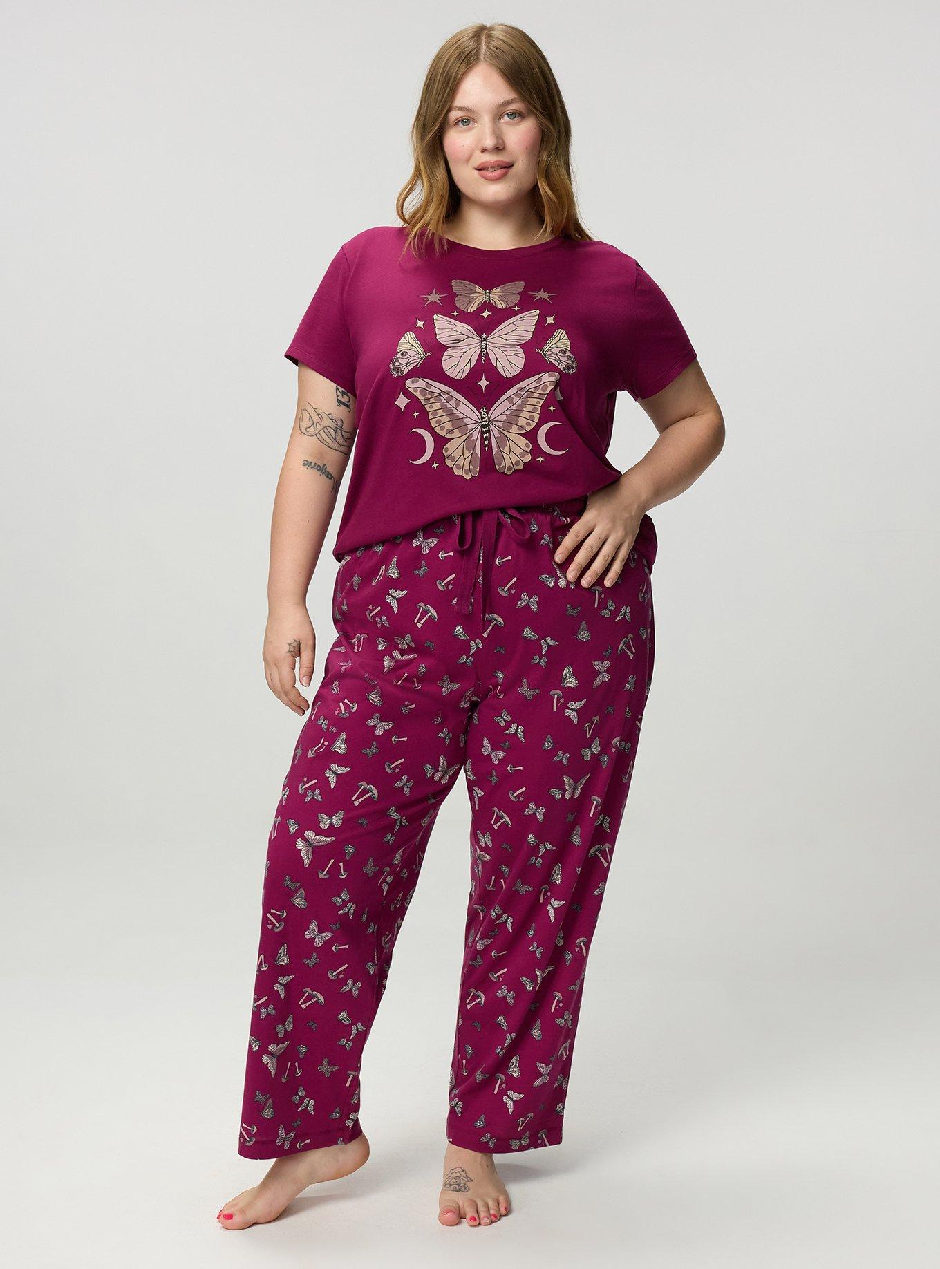 Cotton Sleep Pant, MARIPOSA TOSS PLUM, alternate