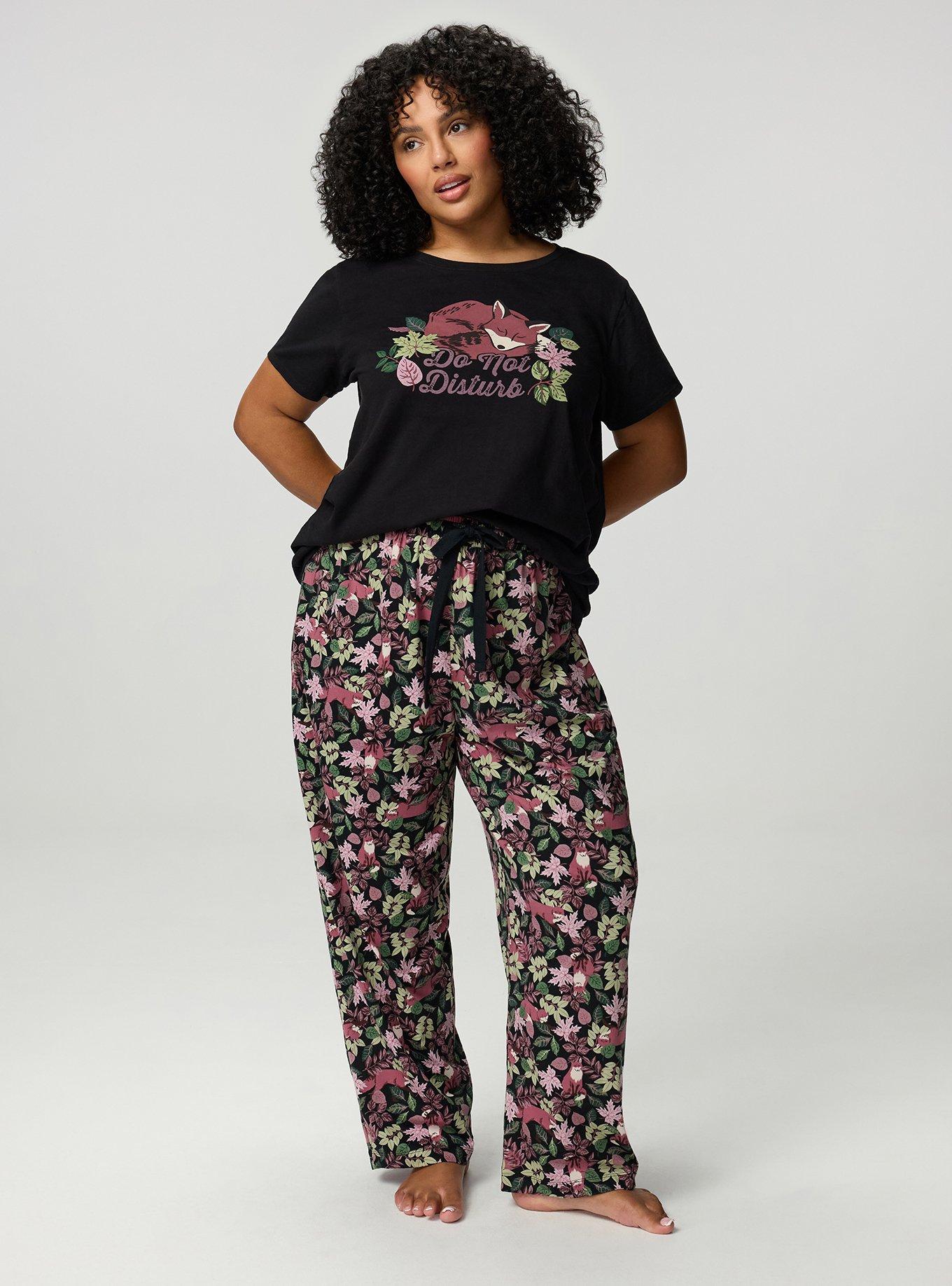 Cotton Sleep Pant, FOXY FOREST BLACK, hi-res