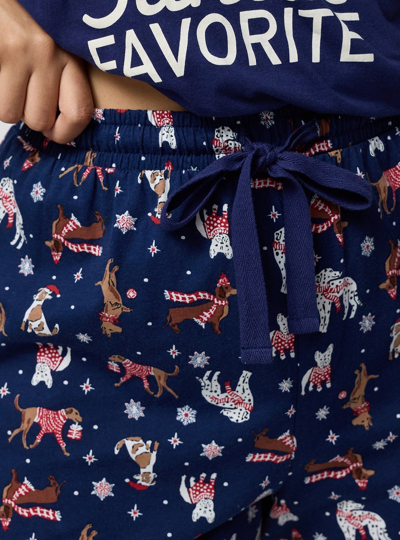 Plus Size Cotton Sleep Pant, HOLIDAY DOGS NAVY, alternate