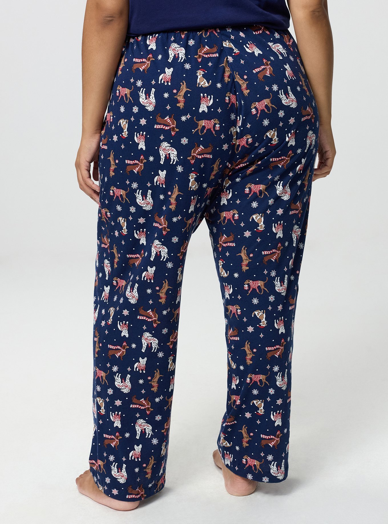 Plus Size Cotton Sleep Pant, HOLIDAY DOGS NAVY, alternate