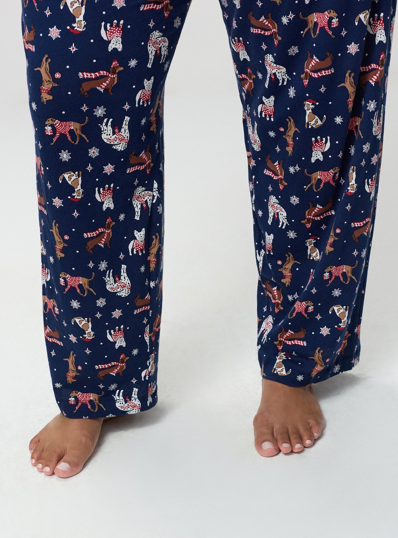 Plus Size Cotton Sleep Pant, HOLIDAY DOGS NAVY, alternate