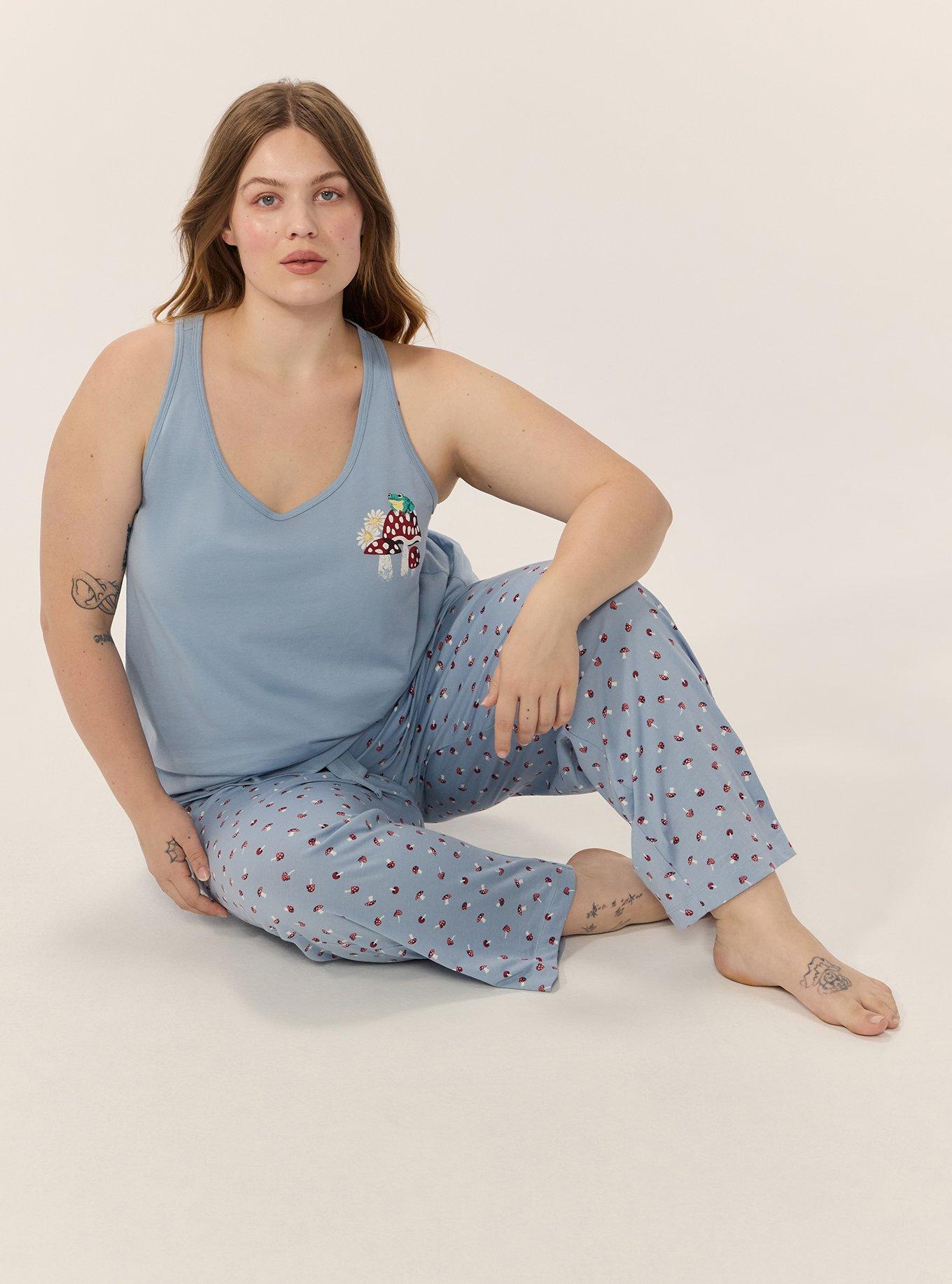Cotton Sleep Pant, MUSHROOM FOREST DUSTY BLUE, alternate