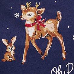 Cotton Relaxed Crew Sleep Tee, OH DEER WINTER MEDIEVAL BLUE, swatch