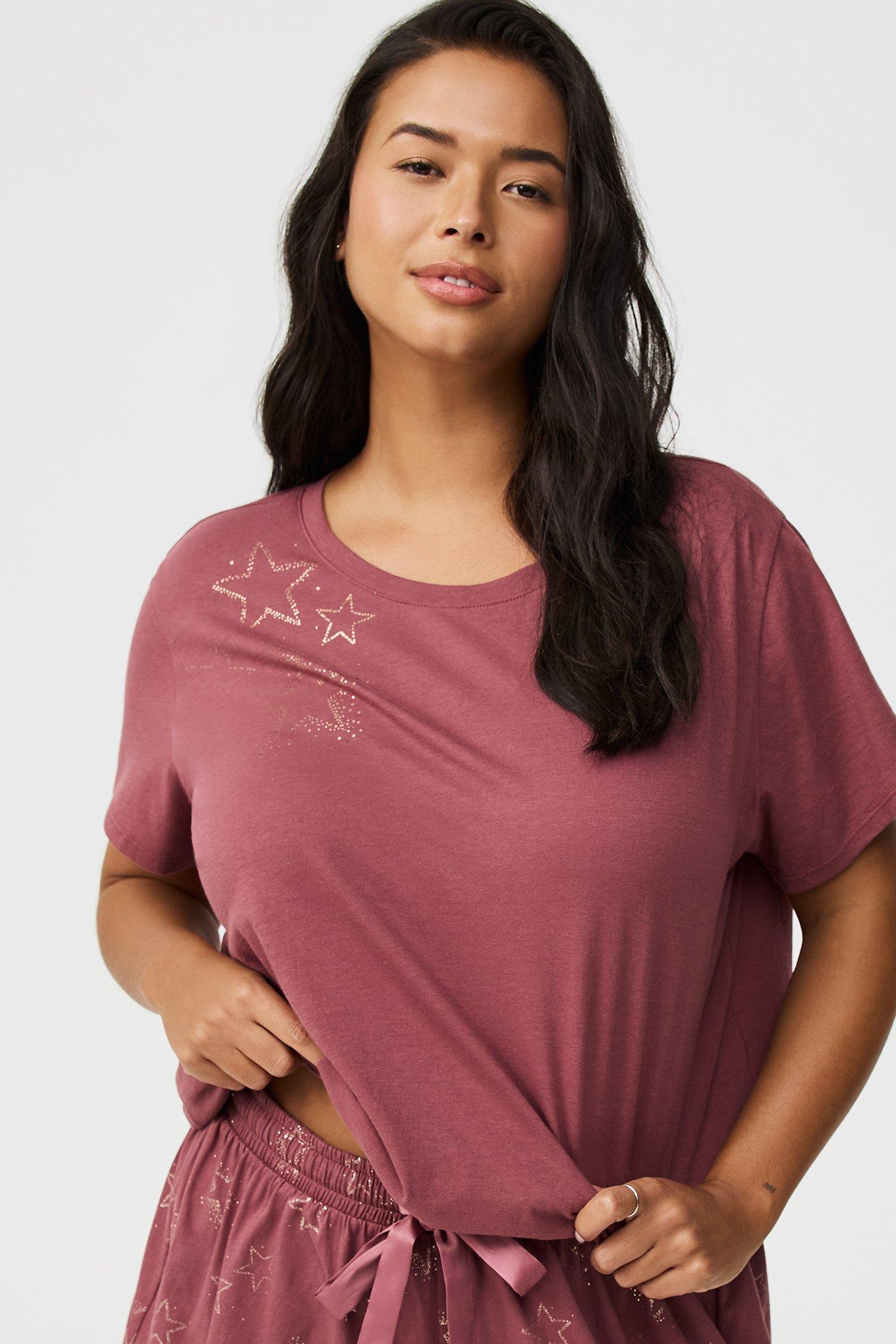 Cotton Relaxed Crew Sleep Tee