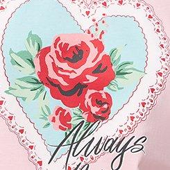 Cotton Relaxed Crew Sleep Tee, DOILY HEART PINK, swatch