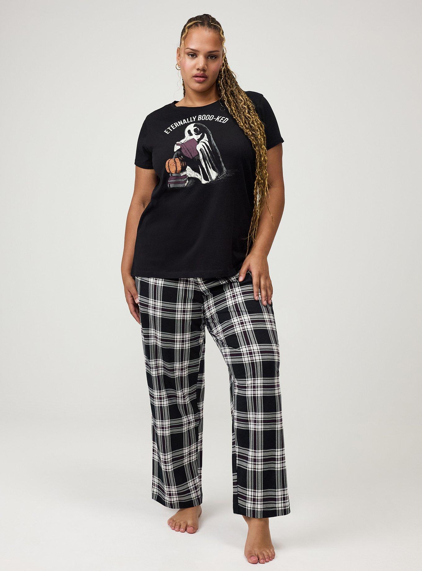 Cotton Relaxed Crew Sleep Tee, ETERNALLY BOOKED GHOST BLACK, alternate