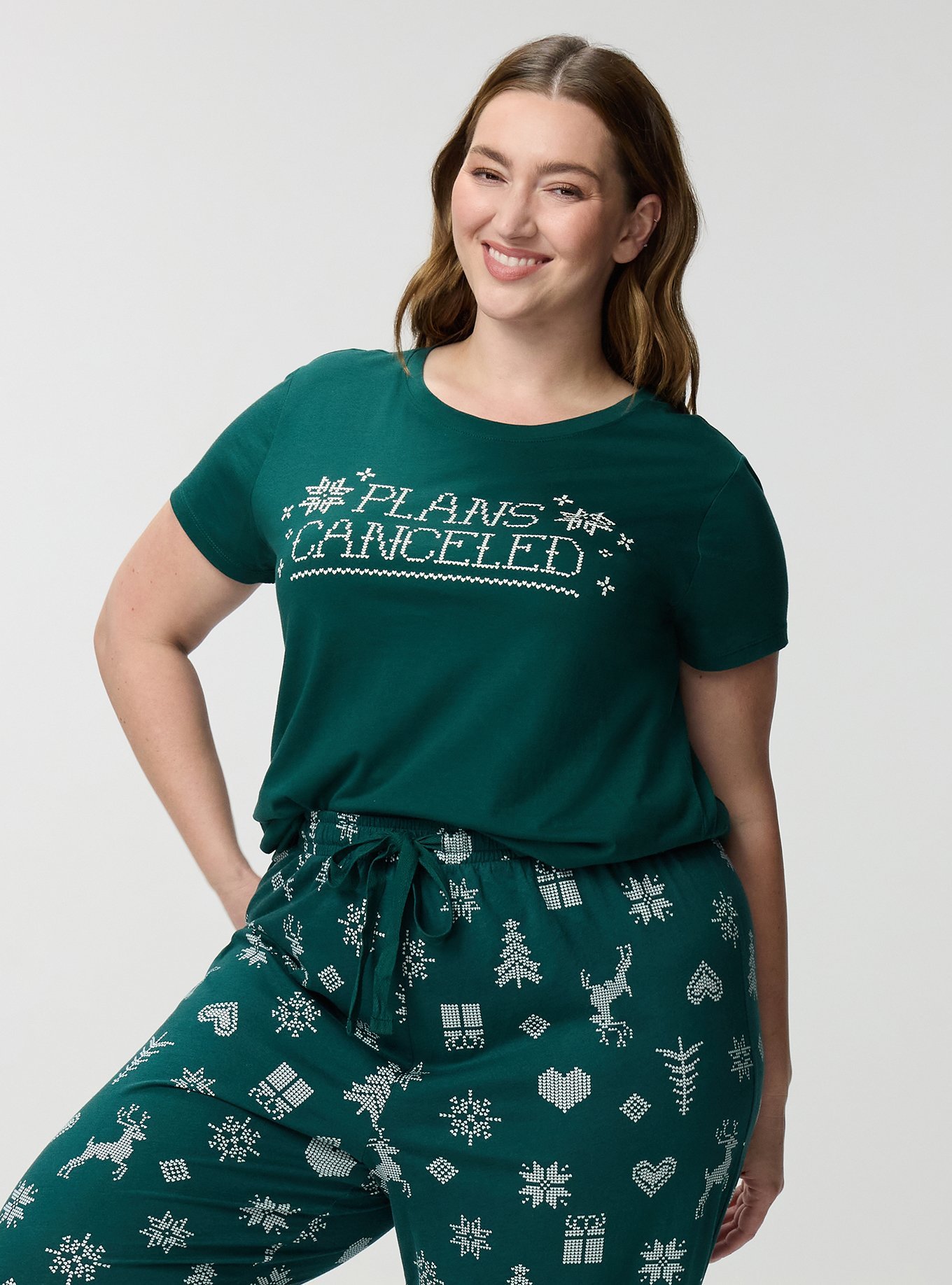 Cotton Relaxed Crew Sleep Tee, PLANS CANCELED FARISLE GREEN, alternate