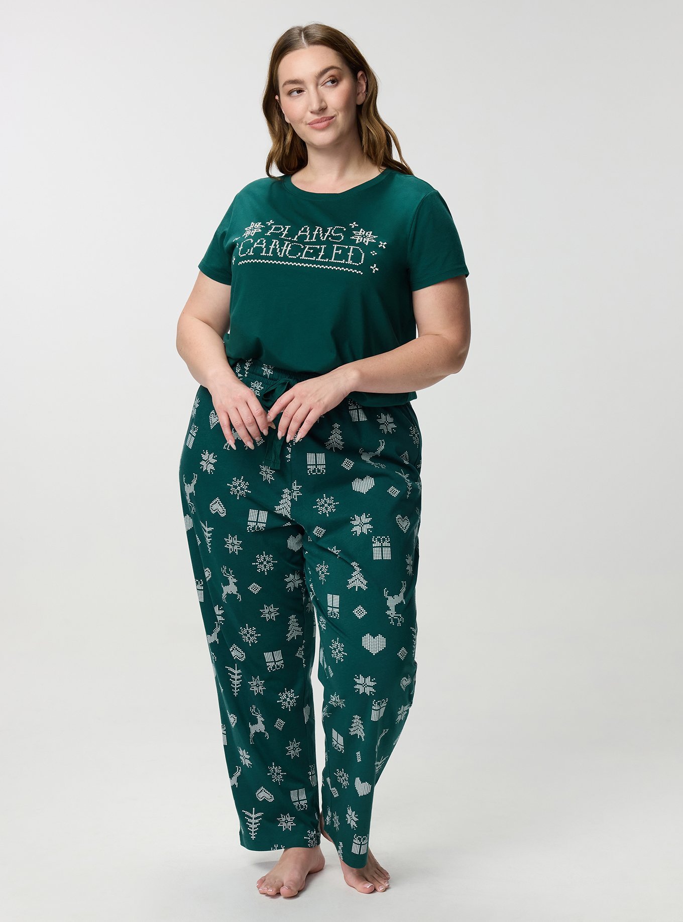 Cotton Relaxed Crew Sleep Tee, PLANS CANCELED FARISLE GREEN, alternate