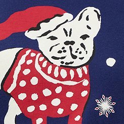 Cotton Relaxed Crew Sleep Tee, SANTAS FAVORITE FRENCHIE, swatch